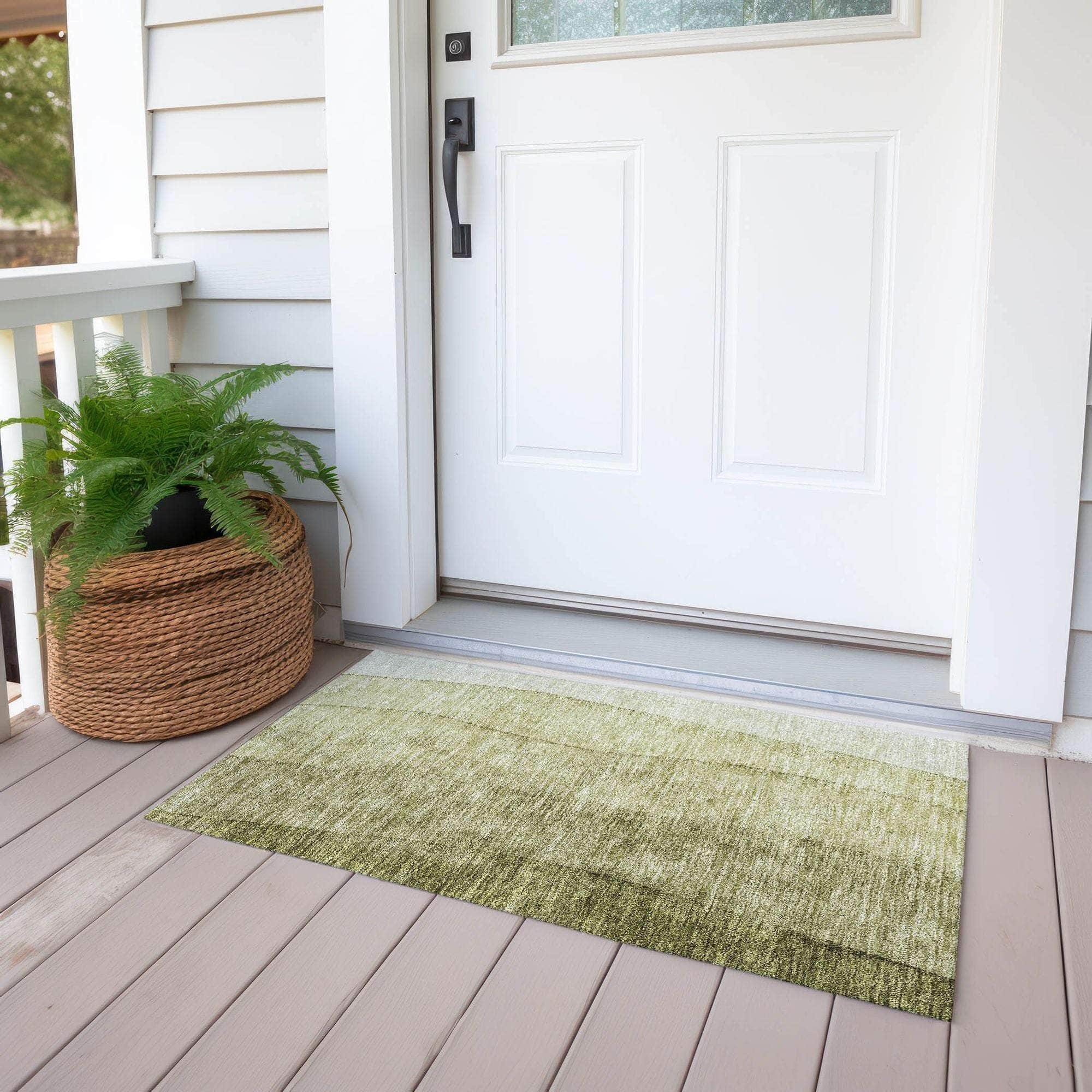 Machine Made ACN690 Olive Green Rugs #color_olive green