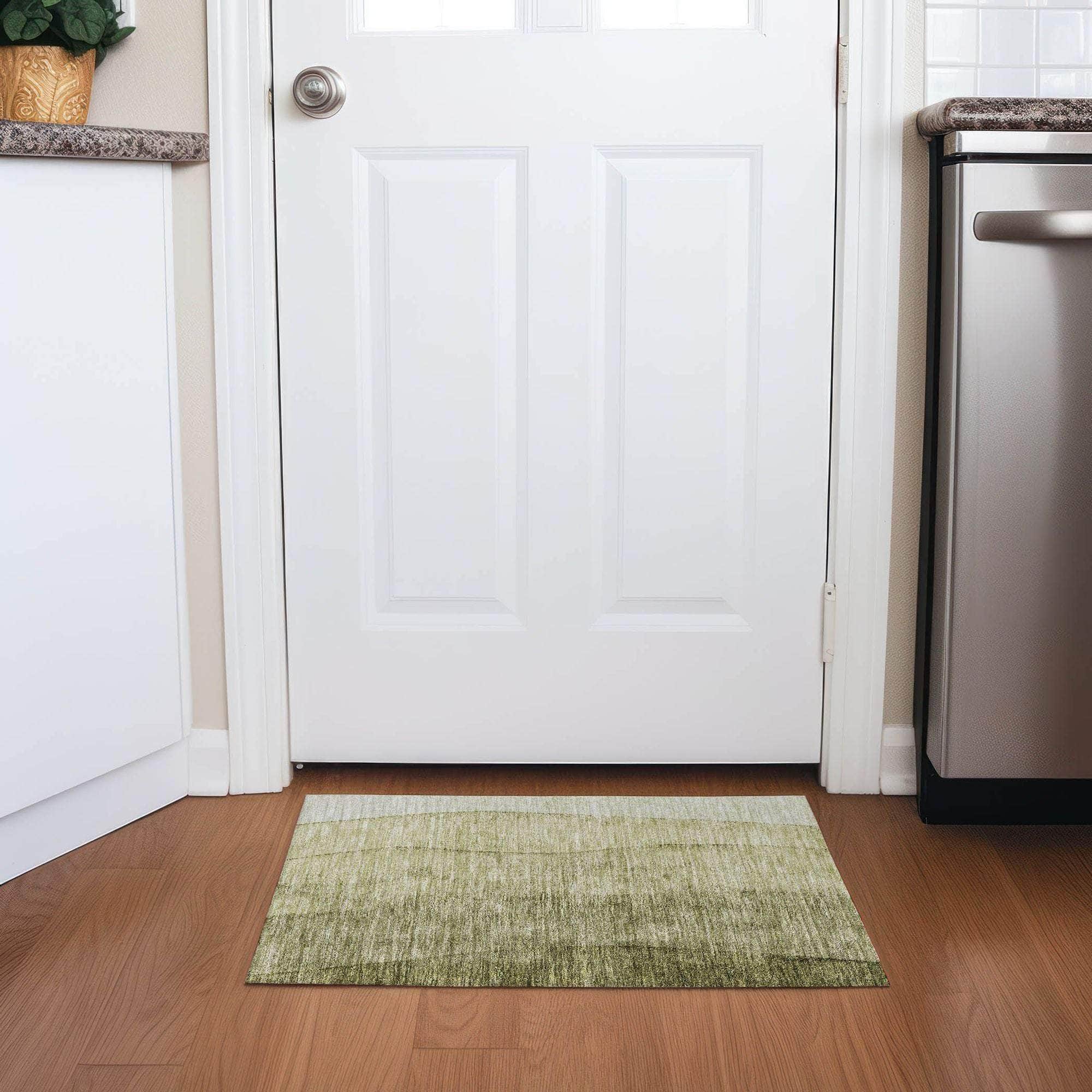 Machine Made ACN690 Olive Green Rugs #color_olive green
