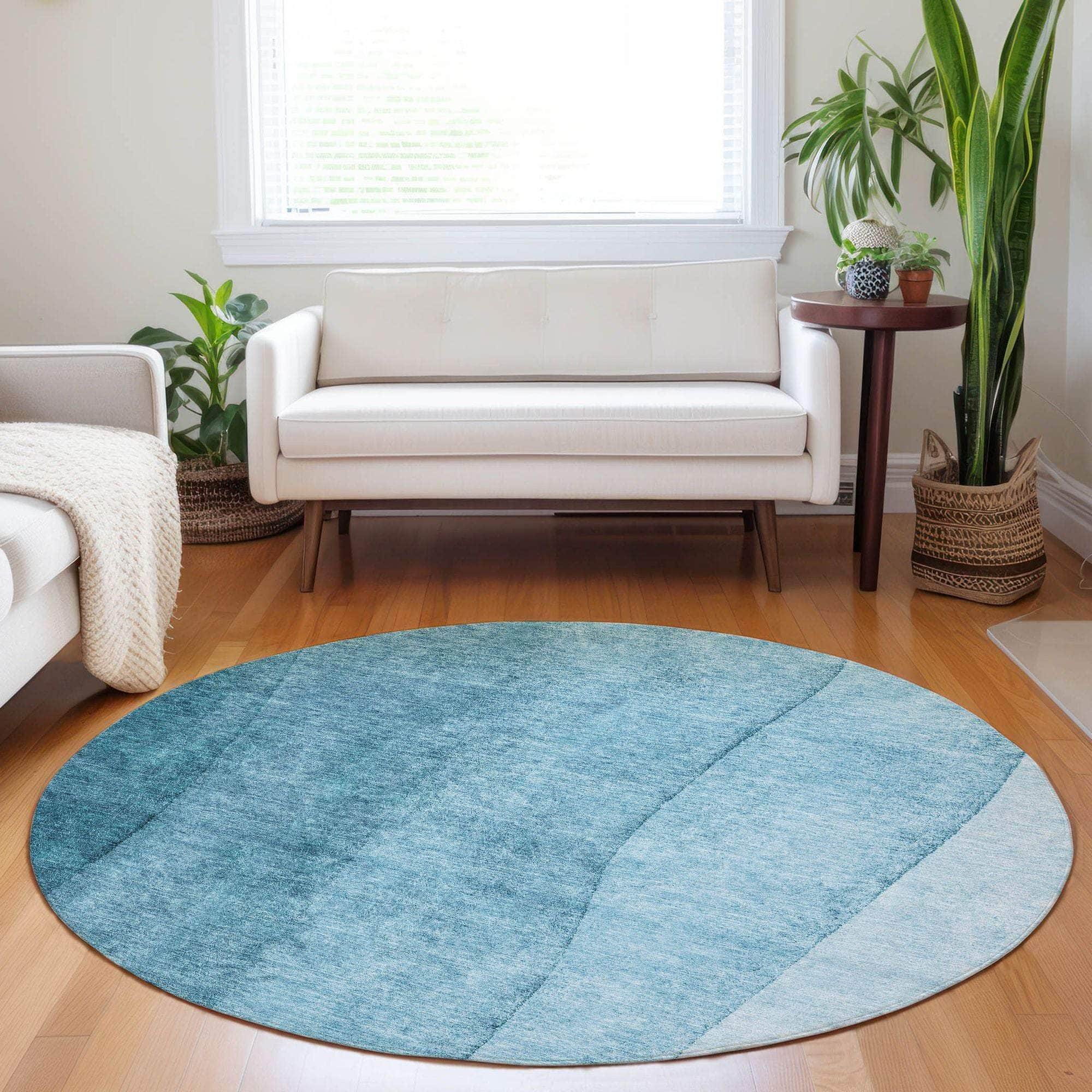 Machine Made ACN690 Teal  Rugs #color_teal 