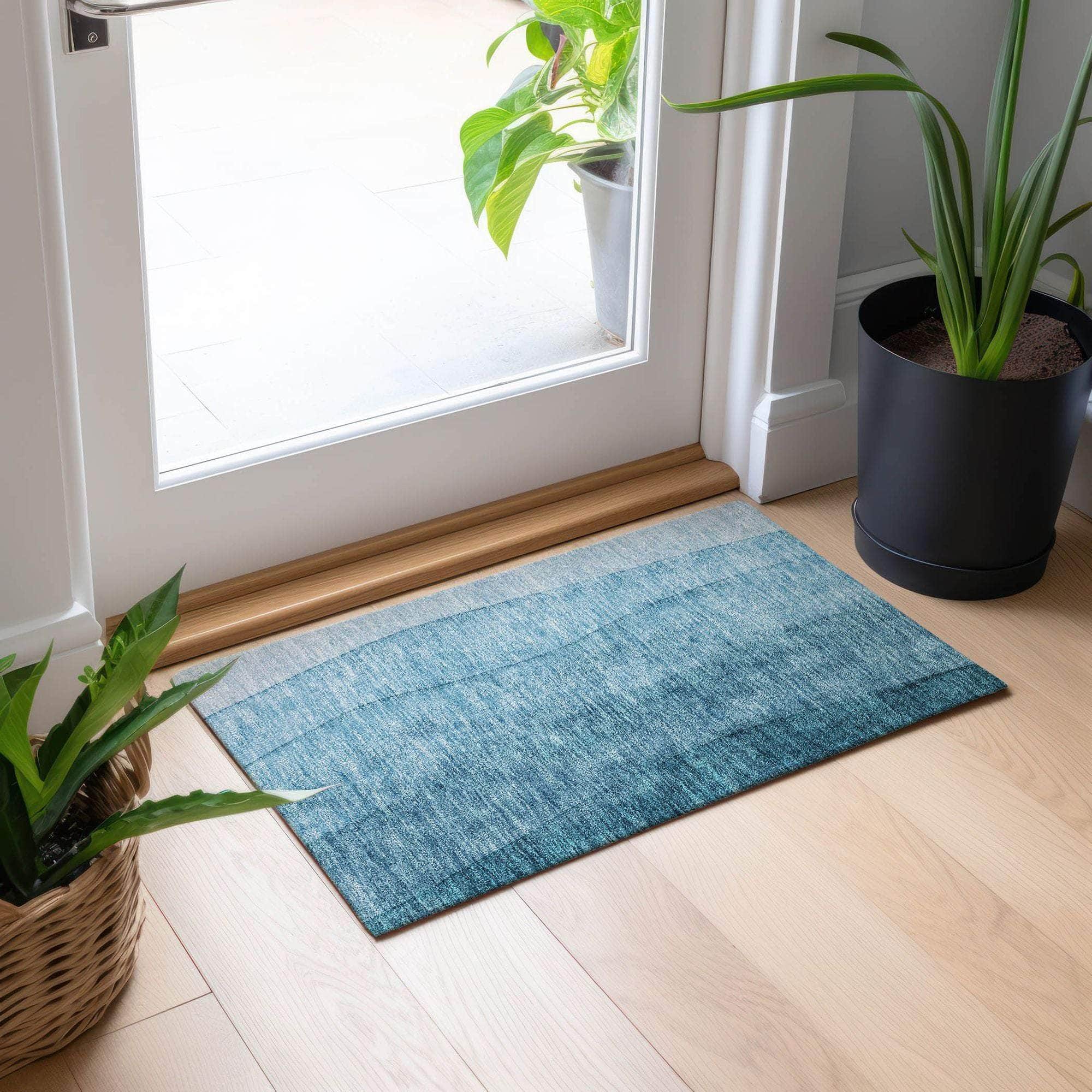 Machine Made ACN690 Teal  Rugs #color_teal 