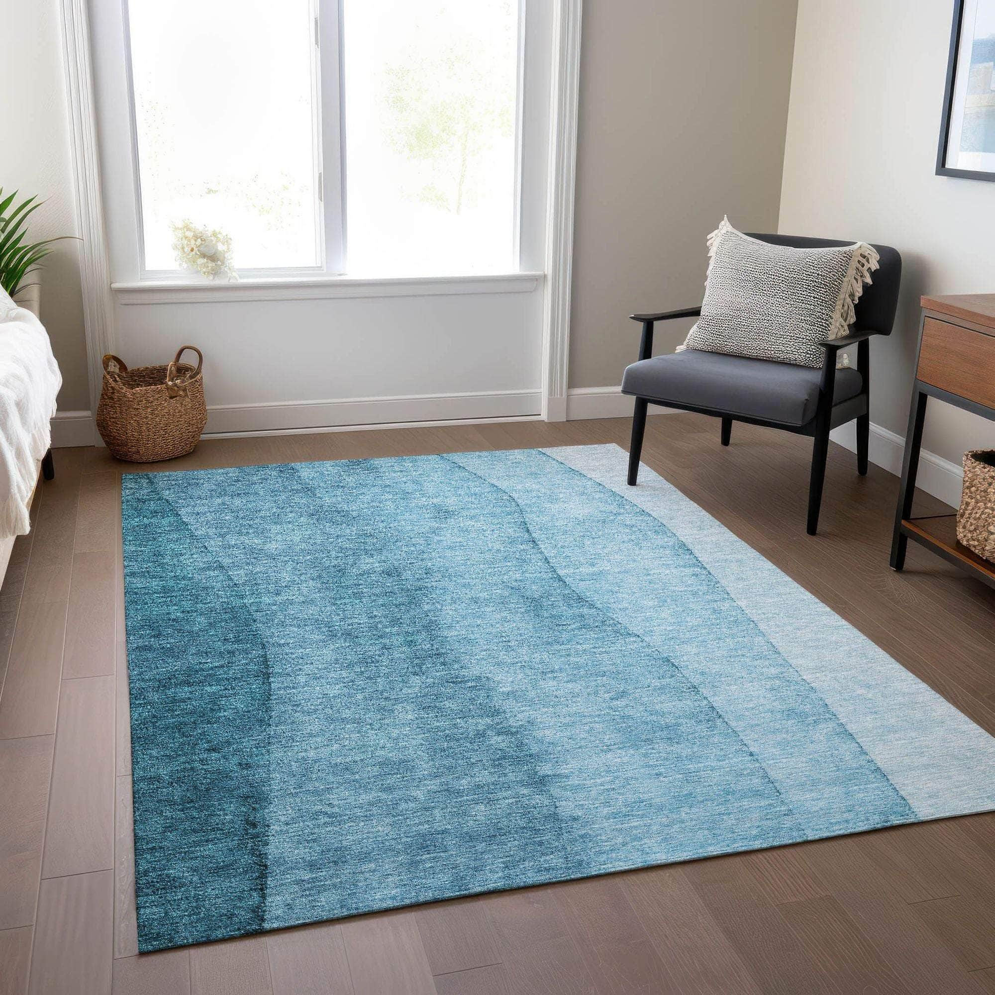 Machine Made ACN690 Teal  Rugs #color_teal 