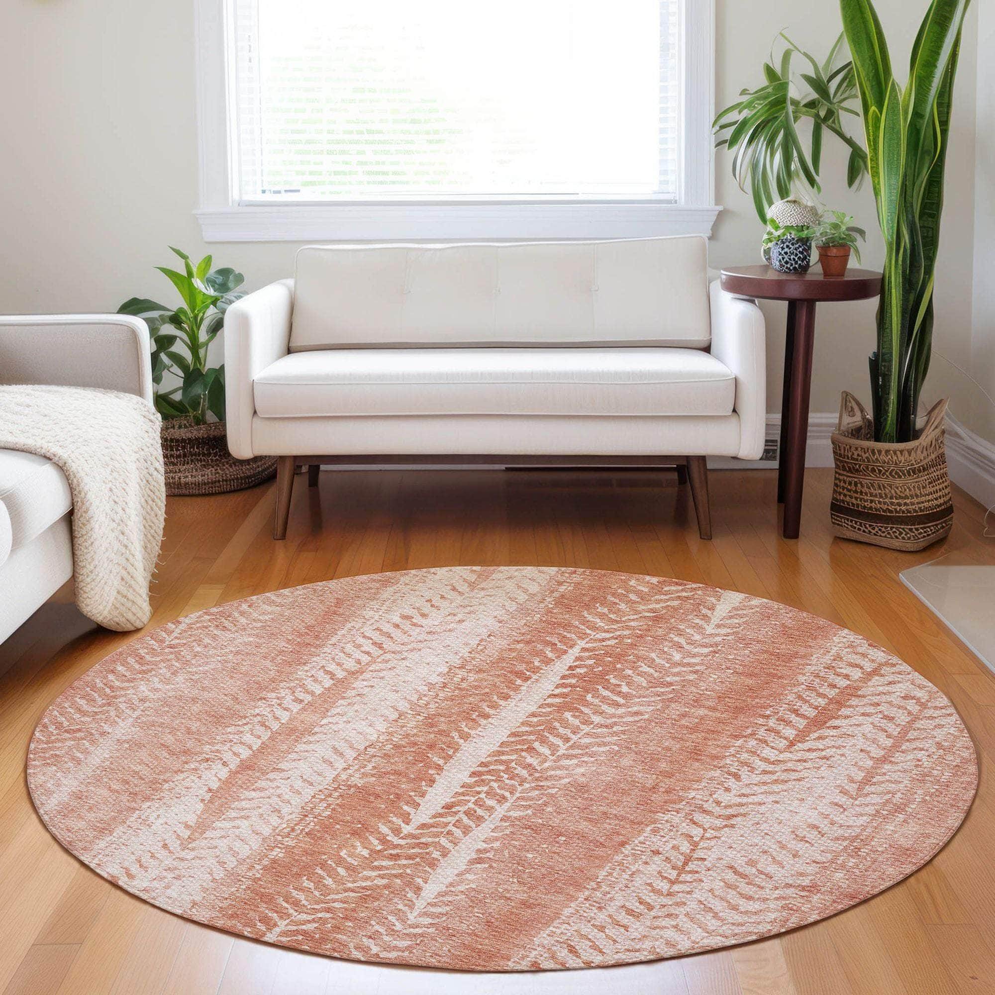 Machine Made ACN694 Coral Orange Rugs #color_coral orange