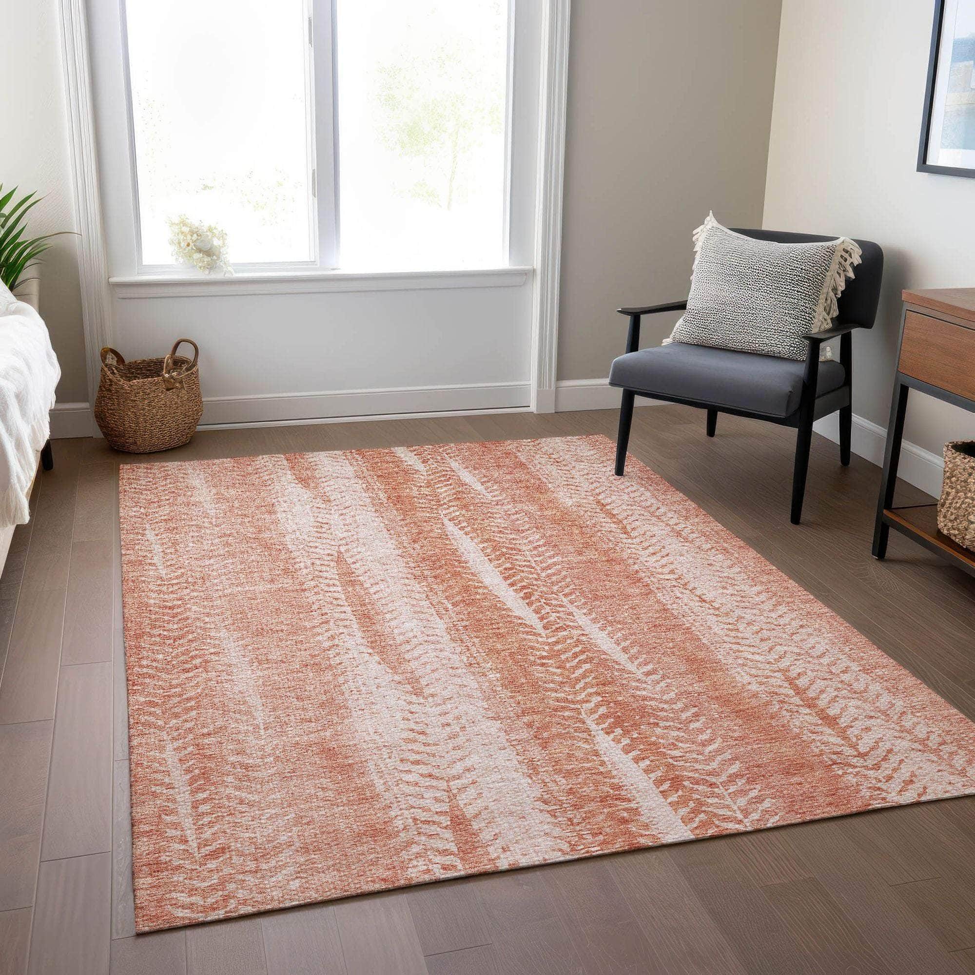 Machine Made ACN694 Coral Orange Rugs #color_coral orange