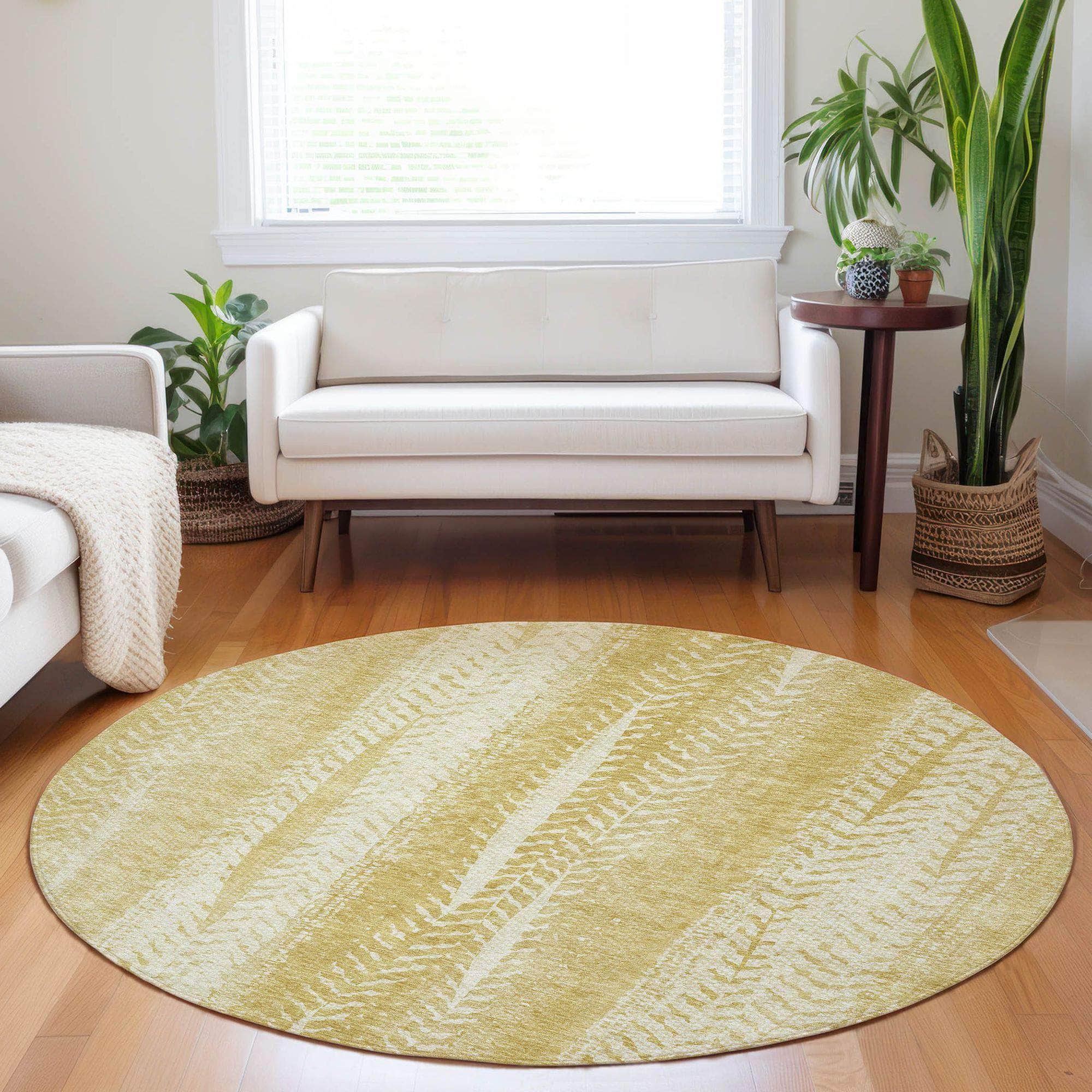 Machine Made ACN694 Gold  Rugs #color_gold 