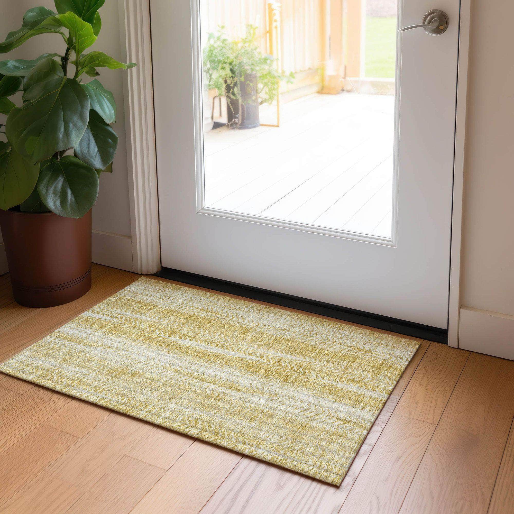 Machine Made ACN694 Gold  Rugs #color_gold 