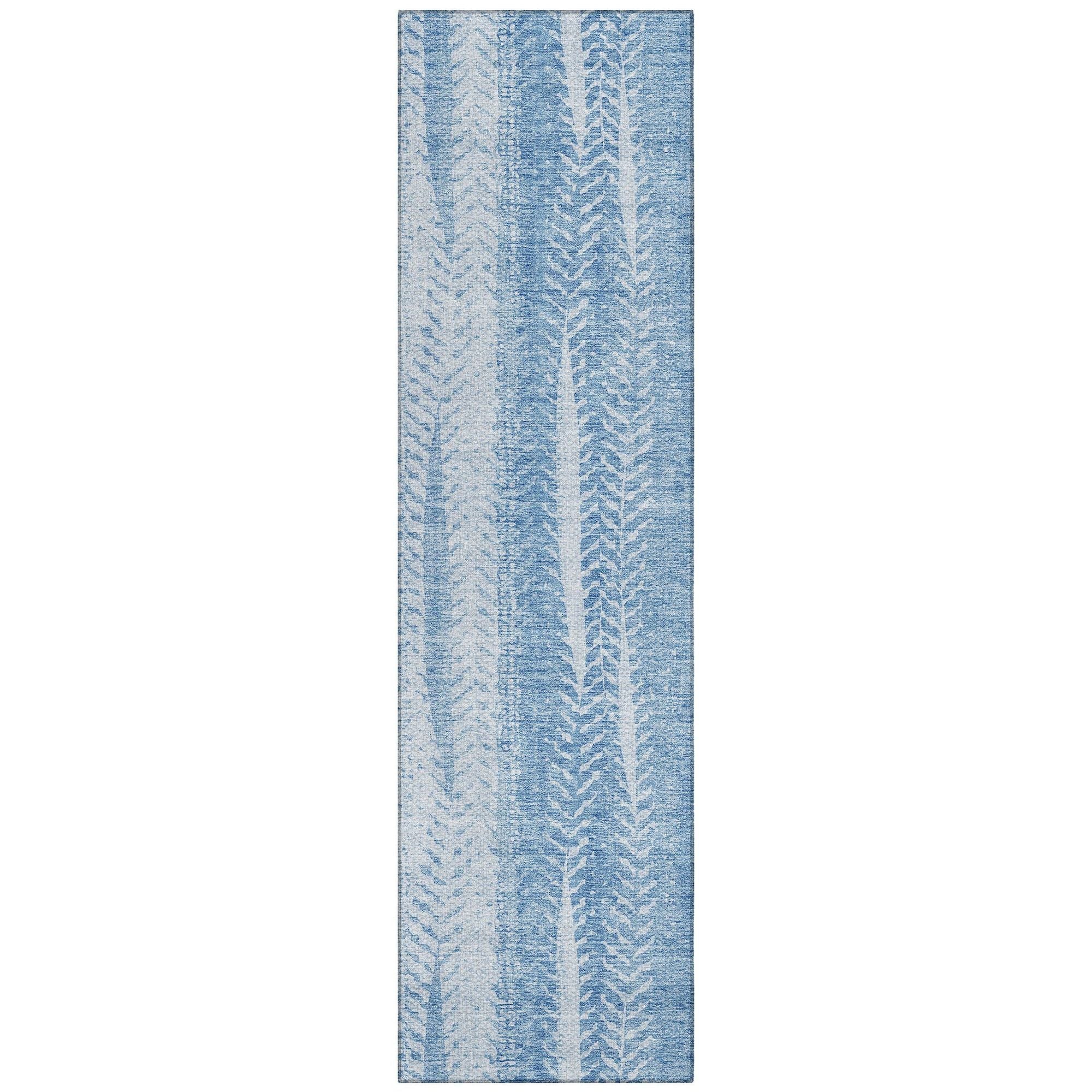Machine Washable Sky Blue Rug - Indoor / Outdoor - Kids / Pet Friendly Organic Print Rug
