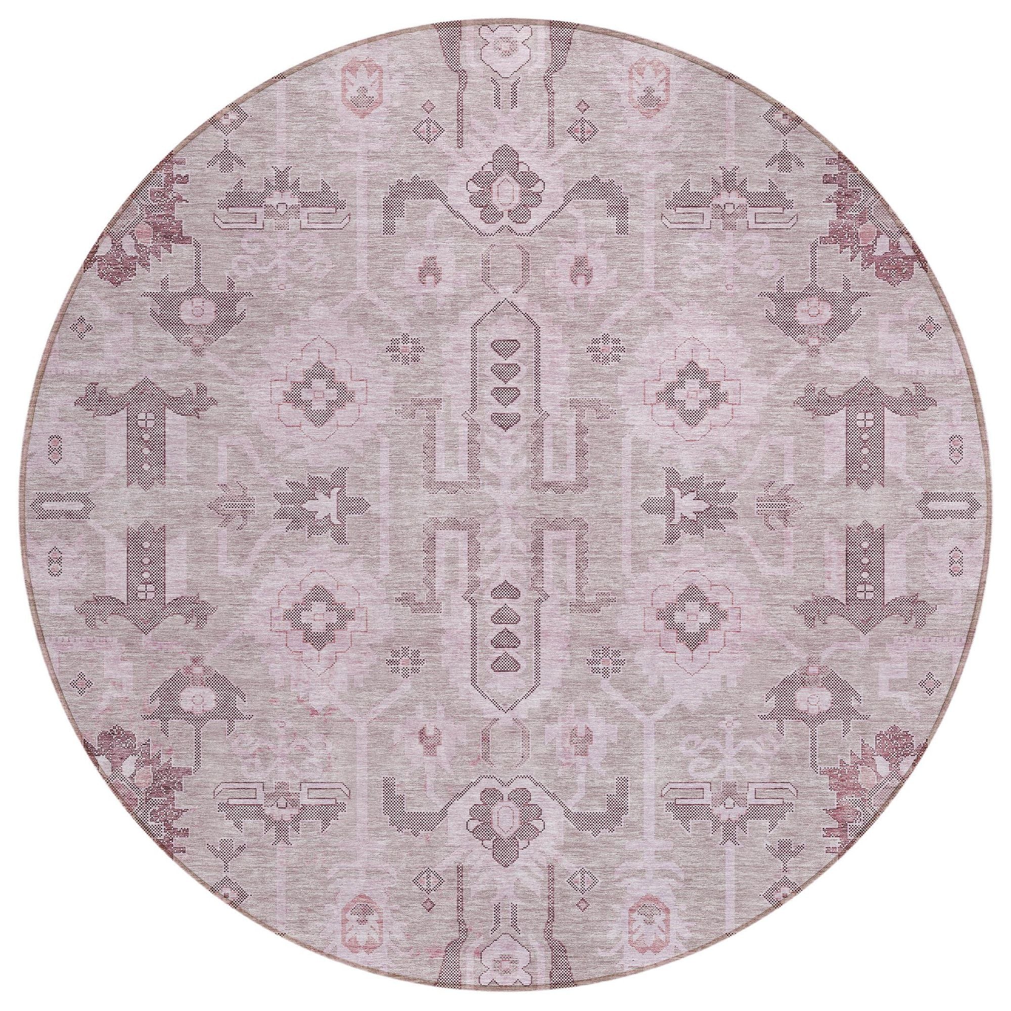 Machine Made ACN697 Pink  Rugs #color_pink 