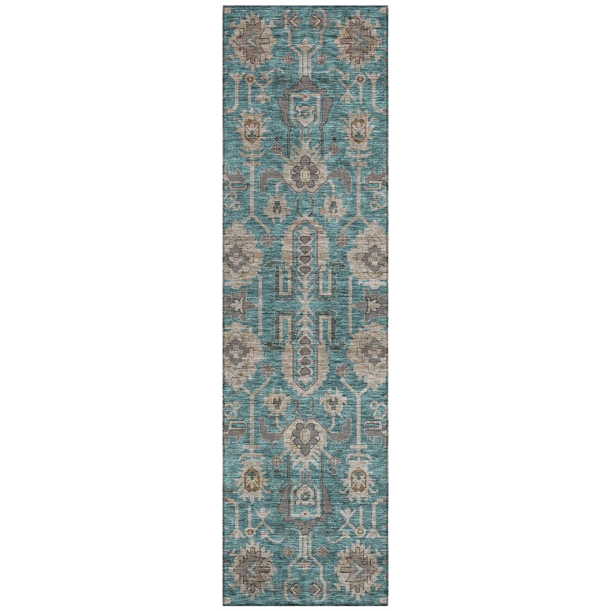 Machine Made ACN697 Teal  Rugs #color_teal 
