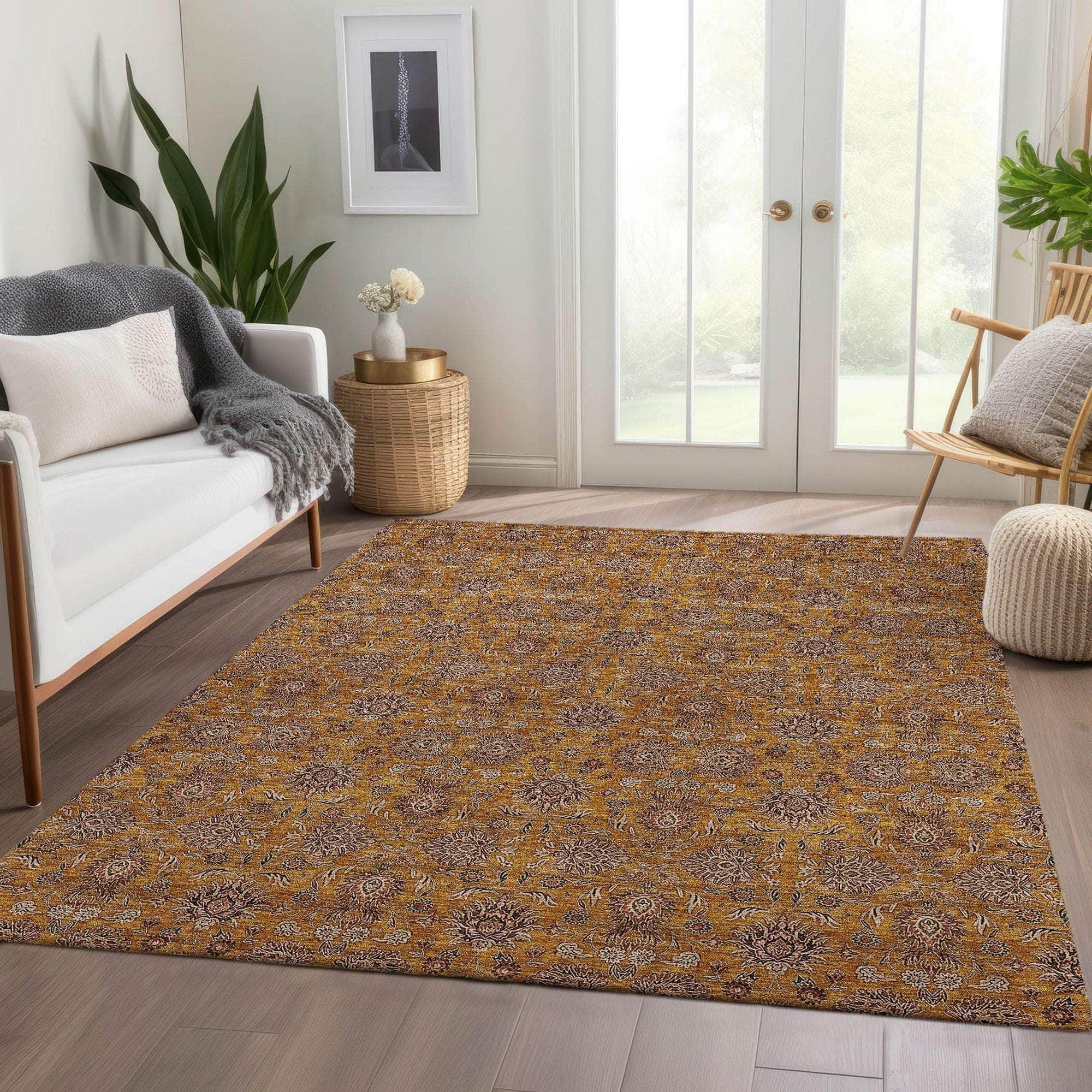 Machine Made ACN702 Copper Orange Rugs #color_copper orange