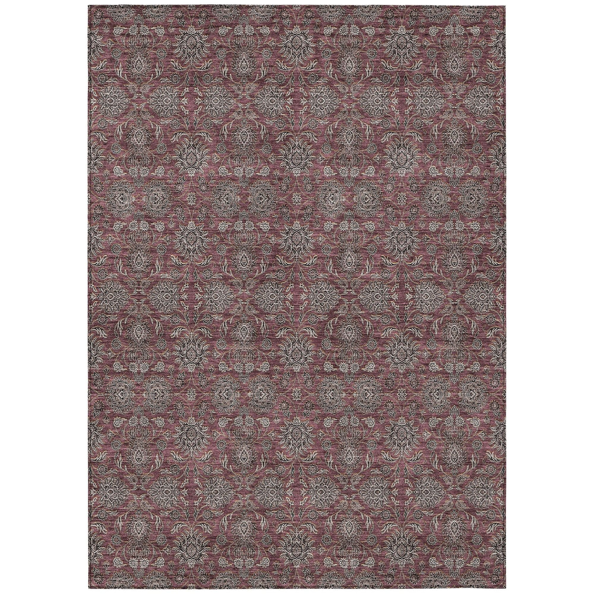 Machine Made ACN702 Merlot Red Rugs #color_merlot red