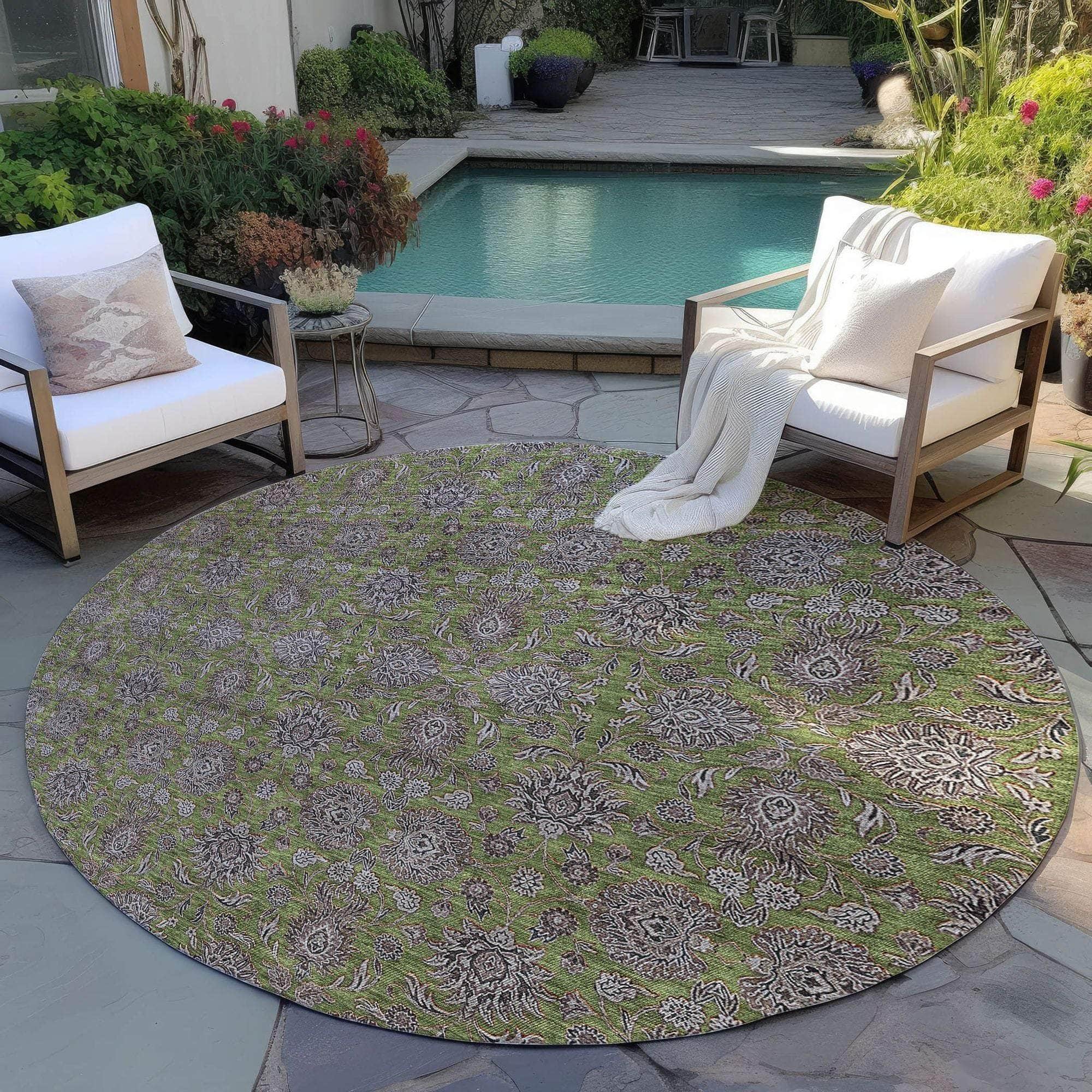 Machine Made ACN702 Olive Green Rugs #color_olive green