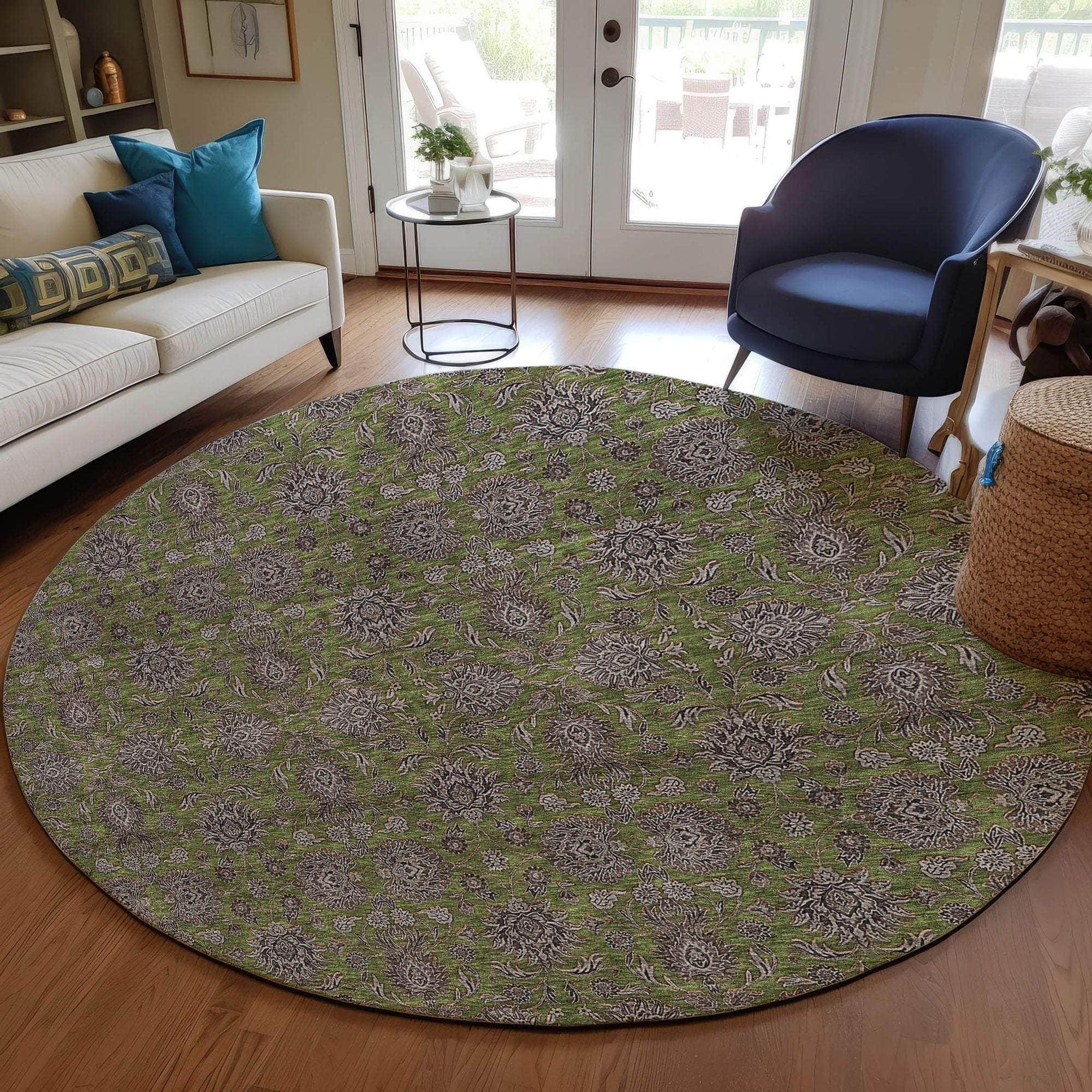 Machine Made ACN702 Olive Green Rugs #color_olive green