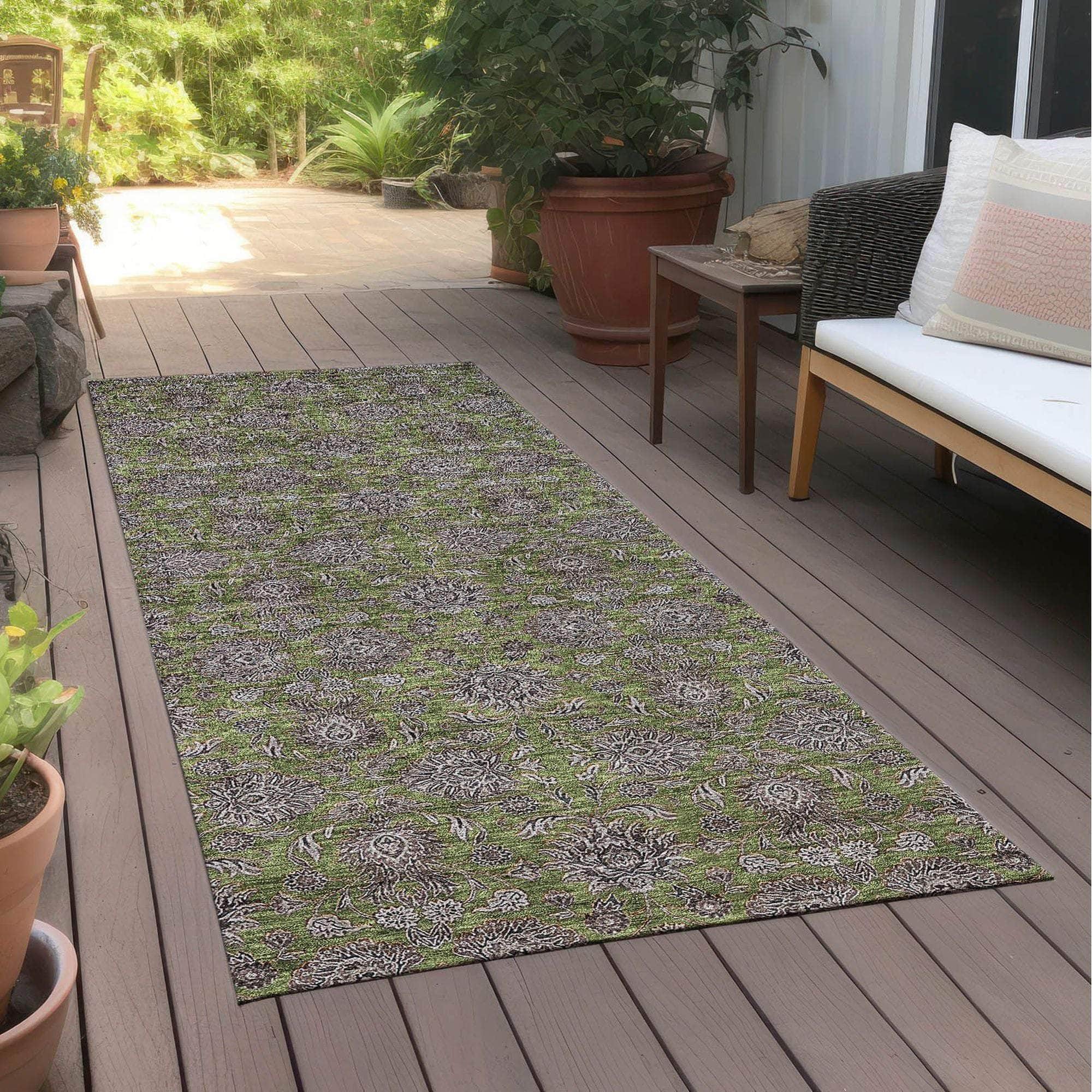 Machine Made ACN702 Olive Green Rugs #color_olive green