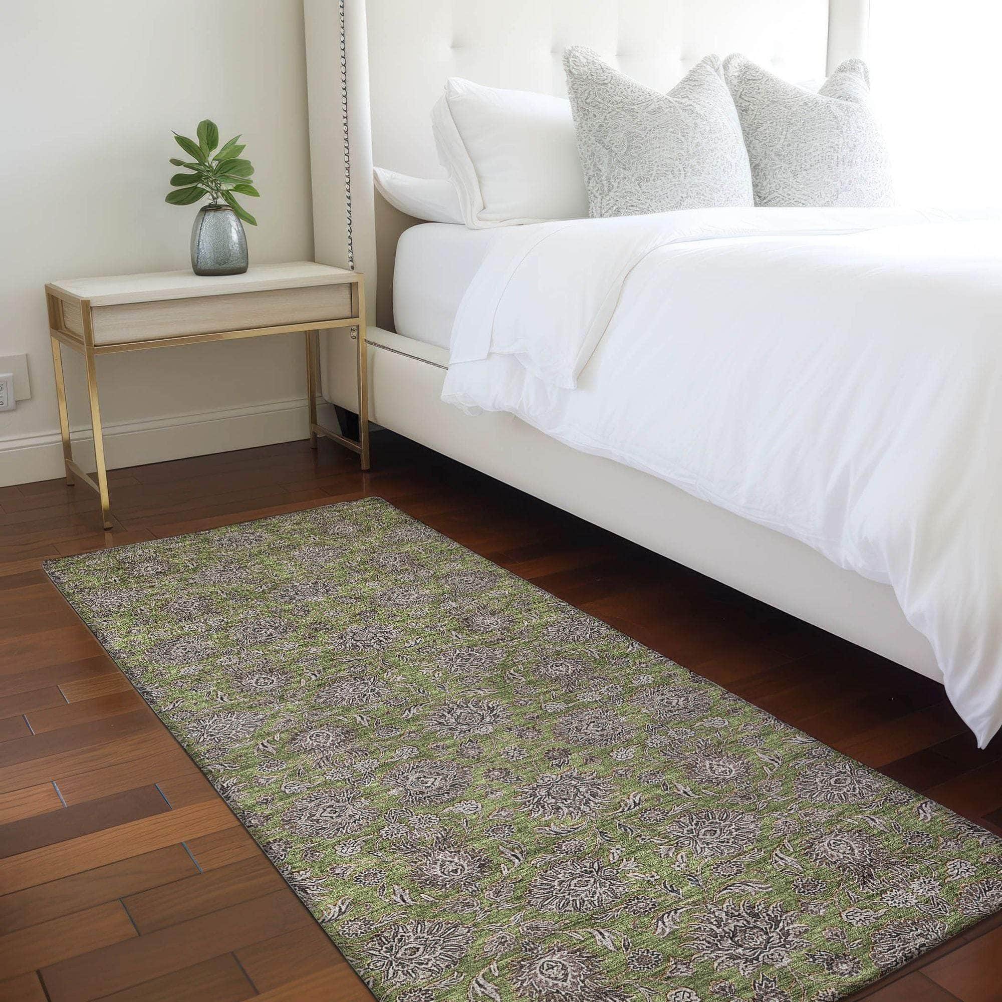 Machine Made ACN702 Olive Green Rugs #color_olive green