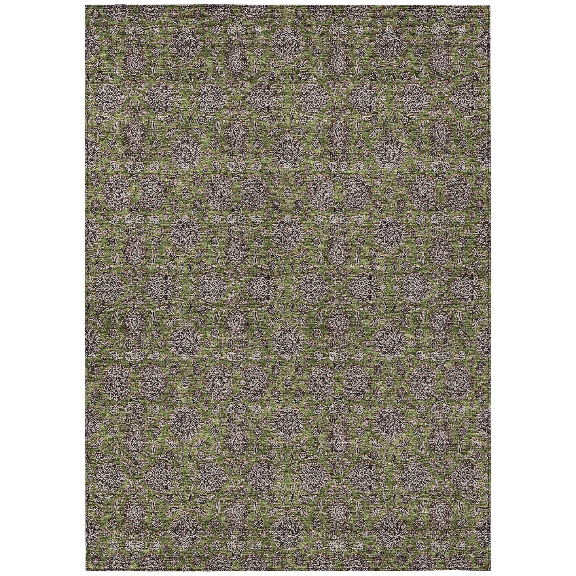 Machine Made ACN702 Olive Green Rugs #color_olive green