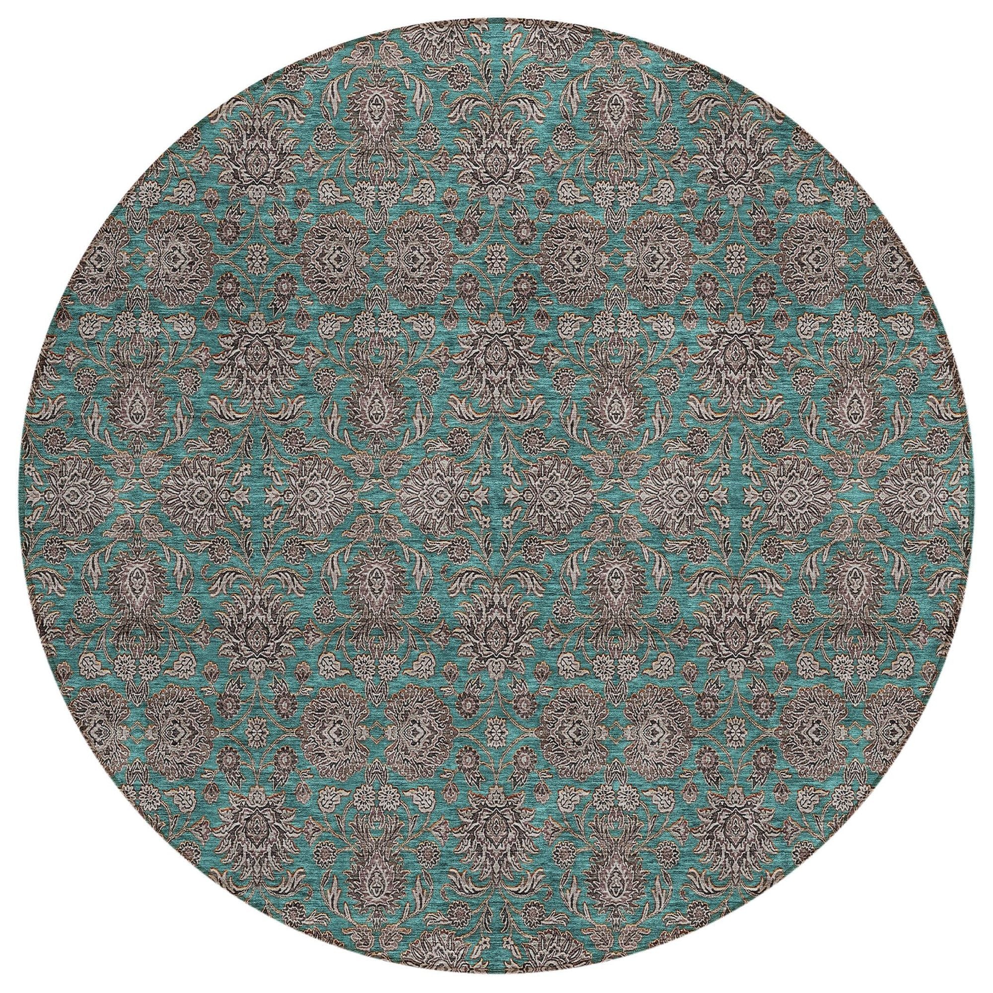 Machine Made ACN702 Teal  Rugs #color_teal 