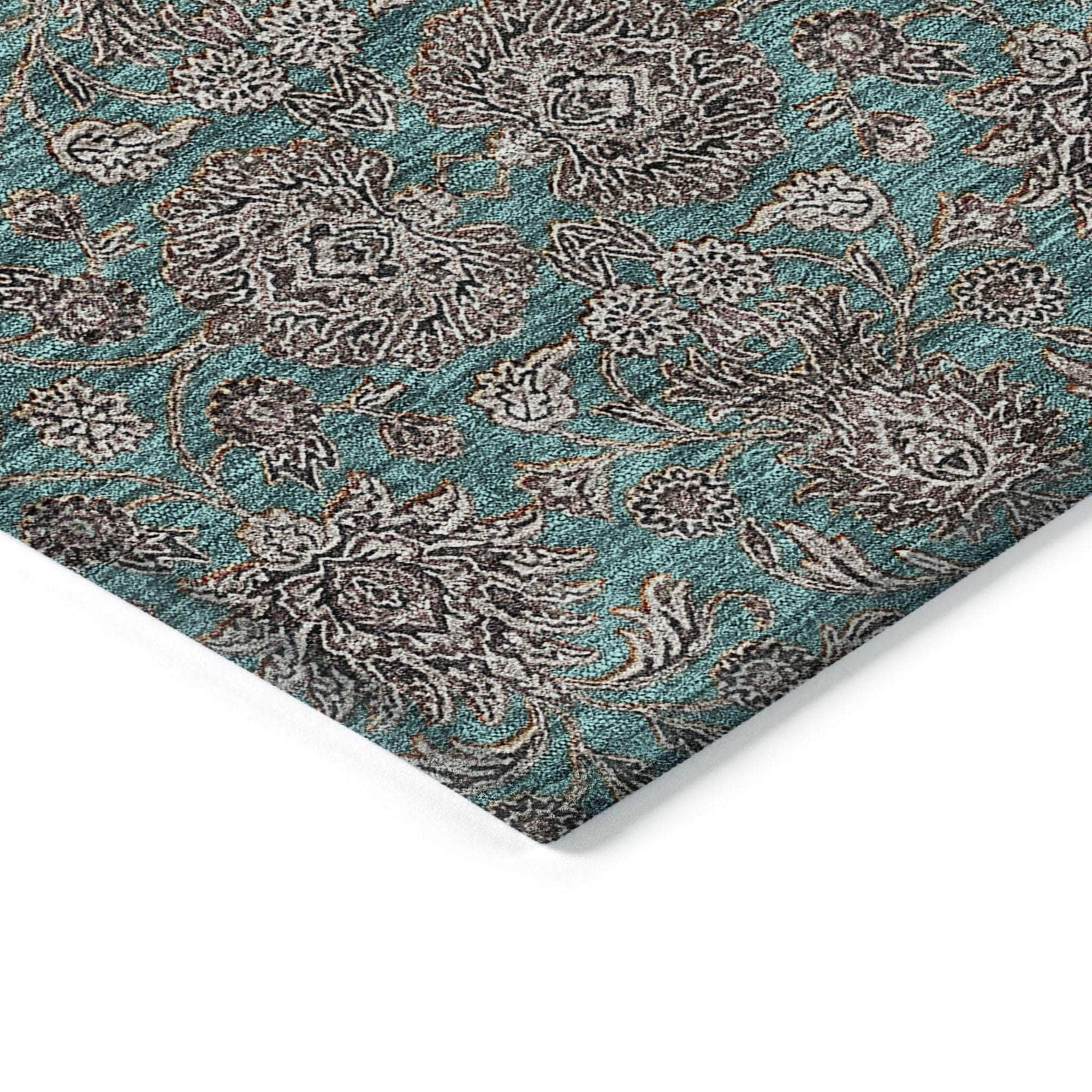Machine Made ACN702 Teal  Rugs #color_teal 