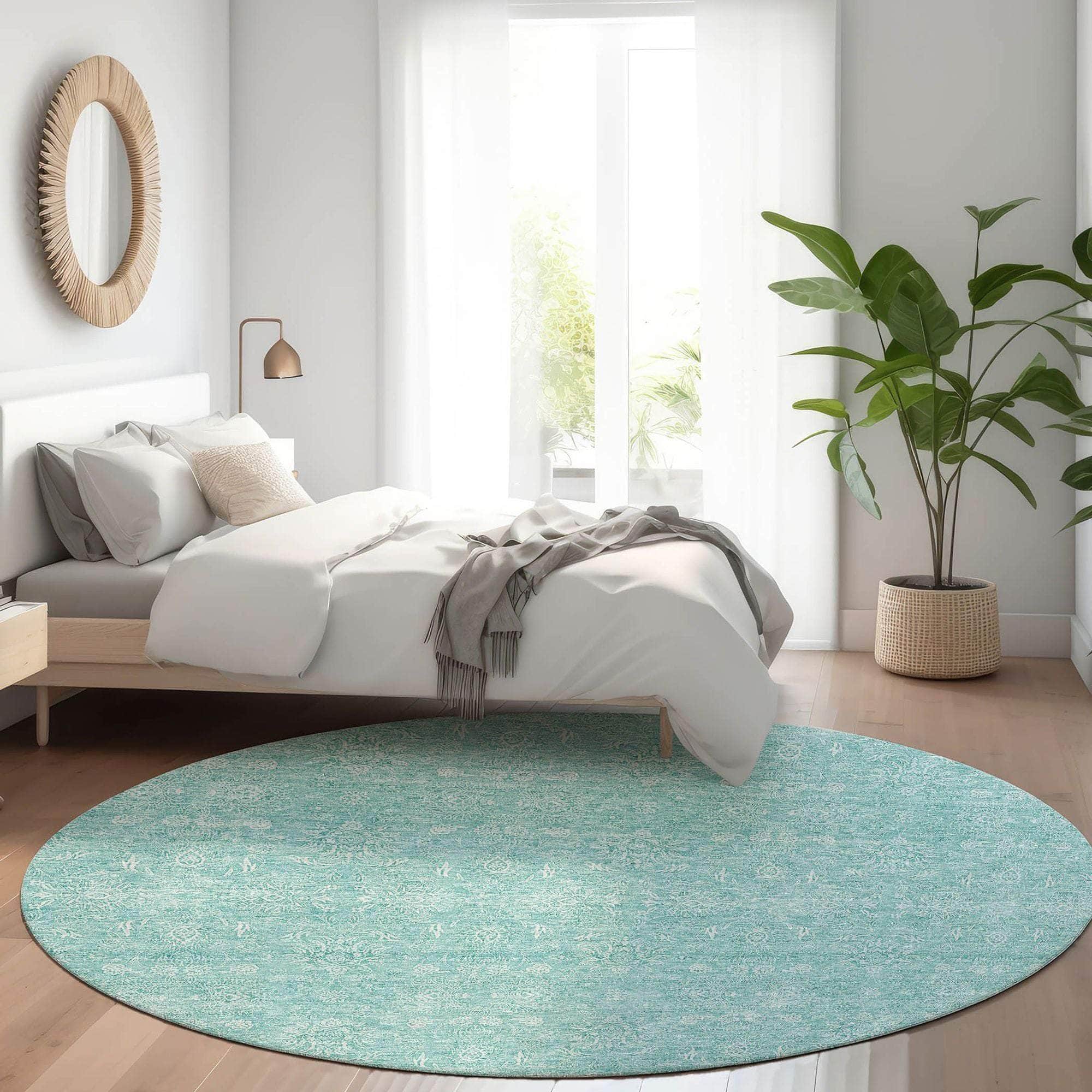 Machine Made ACN703 Aqua Teal Rugs #color_aqua teal