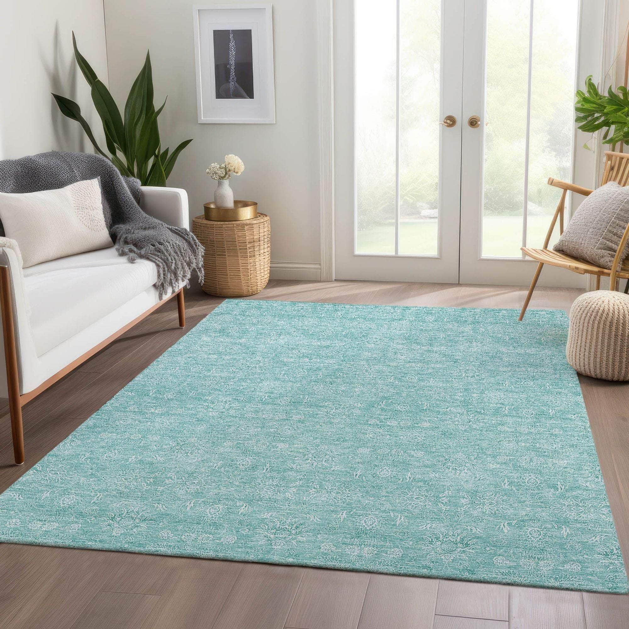 Machine Made ACN703 Aqua Teal Rugs #color_aqua teal