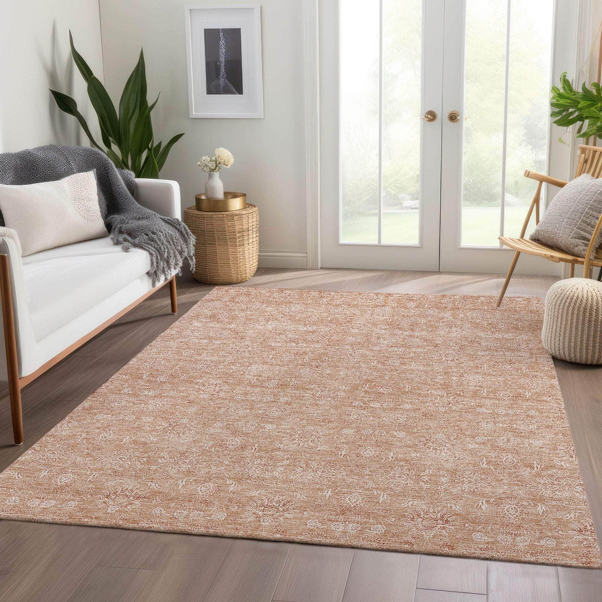Machine Made ACN703 Coral Orange Rugs #color_coral orange