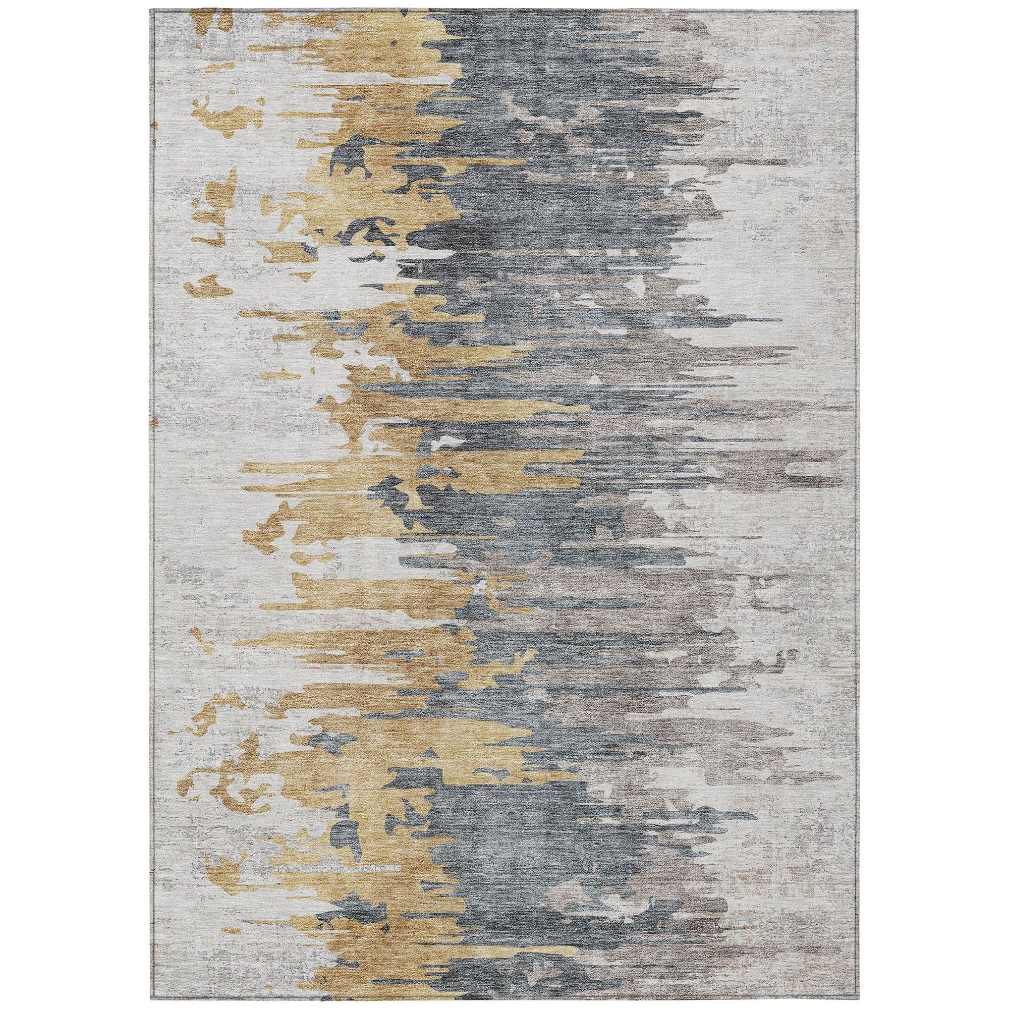 Machine Washable Ivory Rug - Indoor / Outdoor - Kids / Pet Friendly Modern Print Rug
