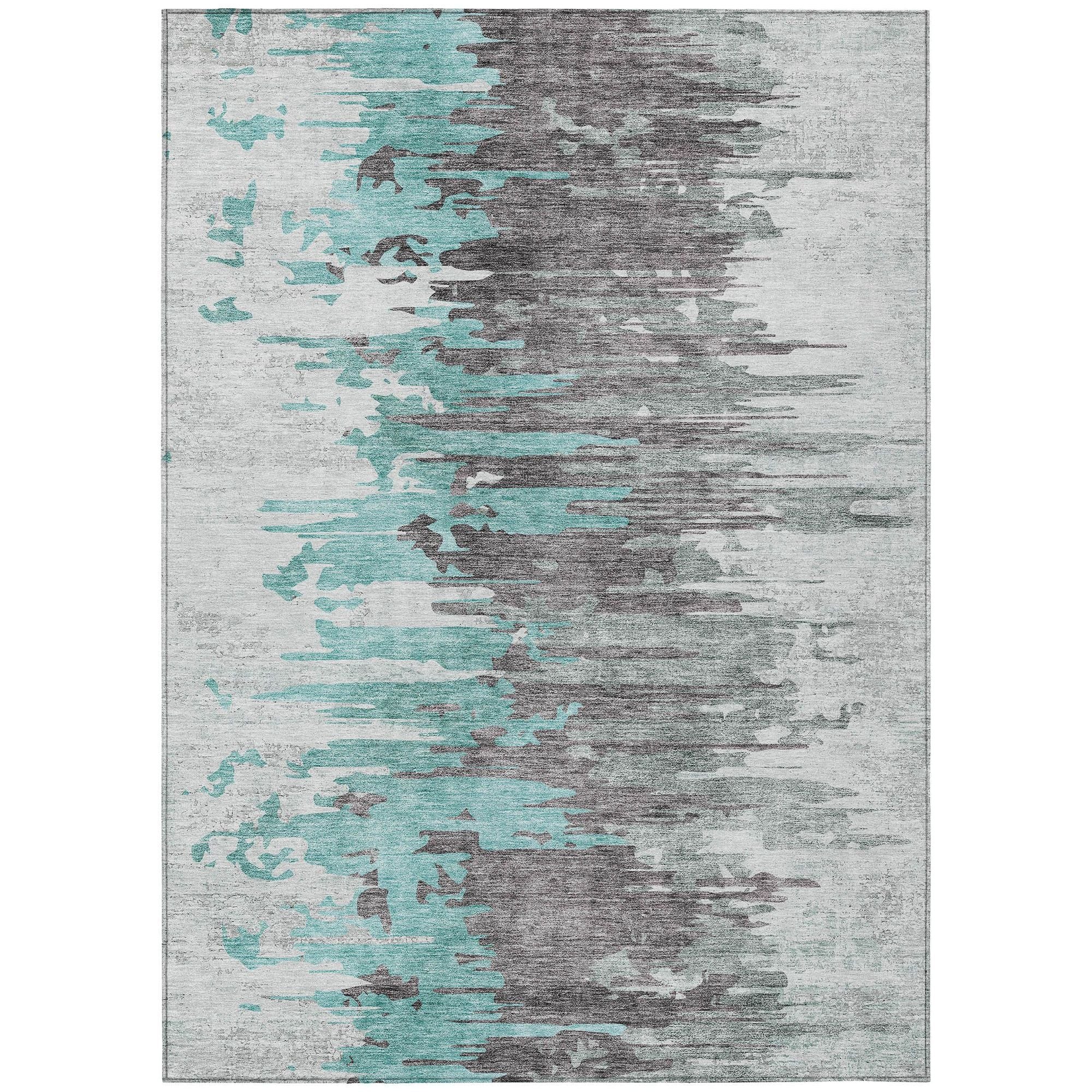 Machine Made ACN704 Teal  Rugs #color_teal 