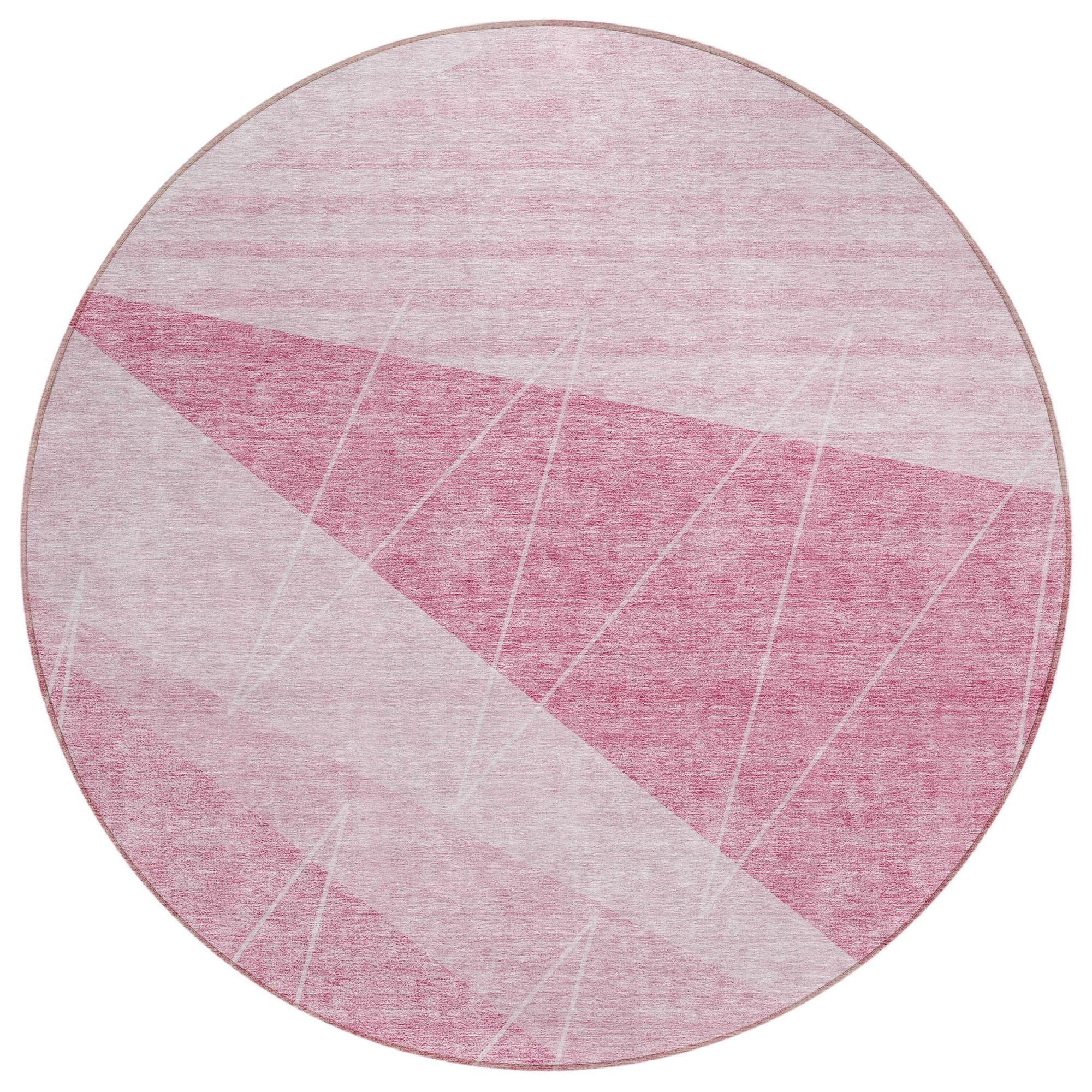 Machine Washable Pink Rug - Indoor / Outdoor - Kids / Pet Friendly Modern Print Rug