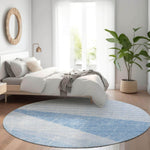 Machine Washable Sky Blue Rug - Indoor / Outdoor - Kids / Pet Friendly Modern Print Rug