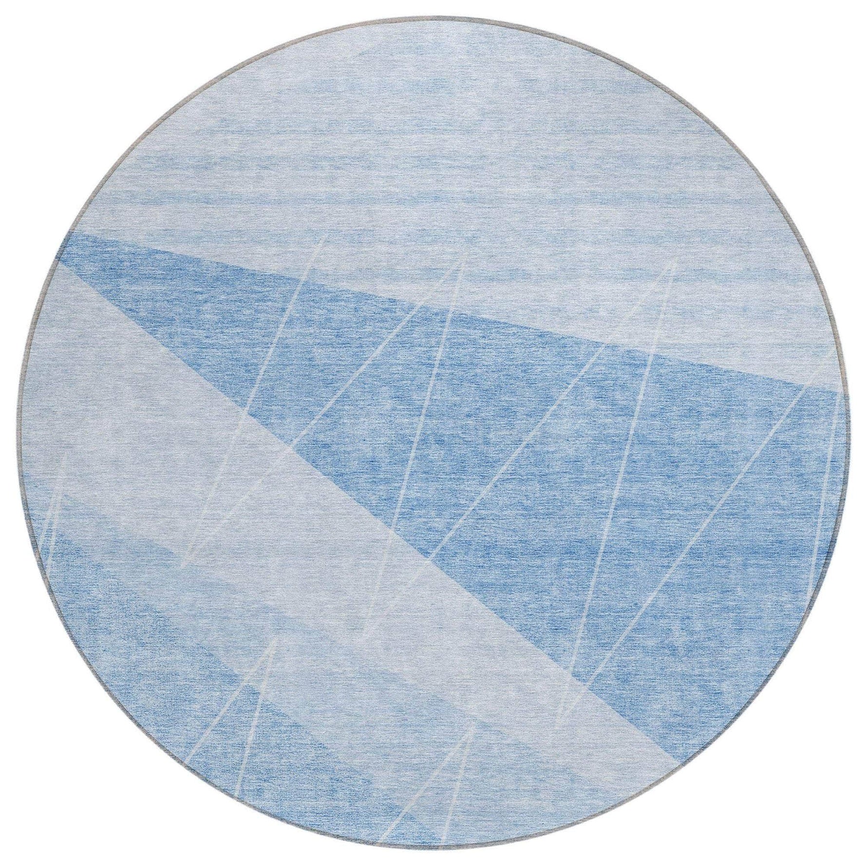 Machine Washable Sky Blue Rug - Indoor / Outdoor - Kids / Pet Friendly Modern Print Rug