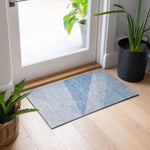 Machine Washable Sky Blue Rug - Indoor / Outdoor - Kids / Pet Friendly Modern Print Rug