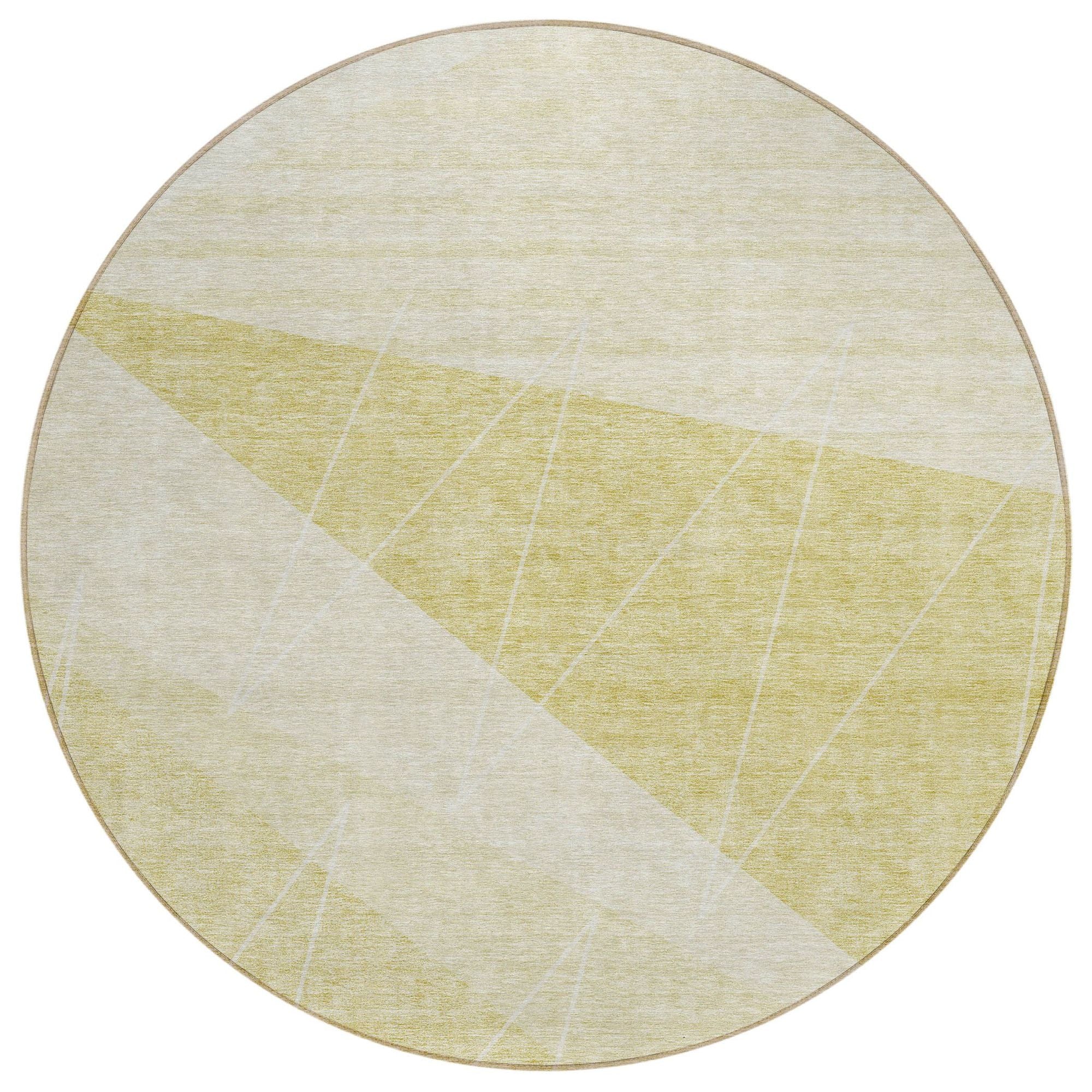 Machine Washable Wheat Gold Rug - Indoor / Outdoor - Kids / Pet Friendly Modern Print Rug