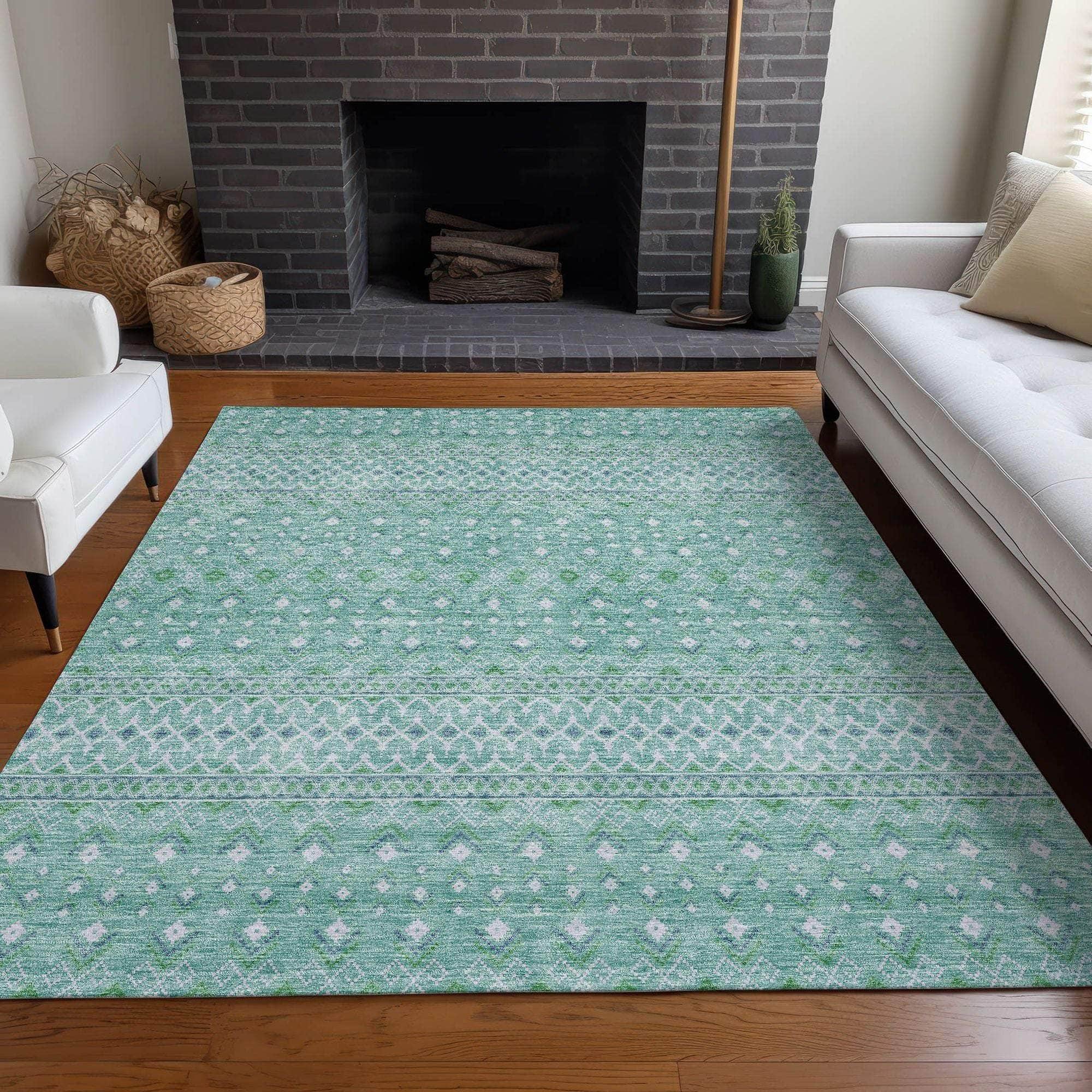 Machine Made ACN709 Aqua Teal Rugs #color_aqua teal