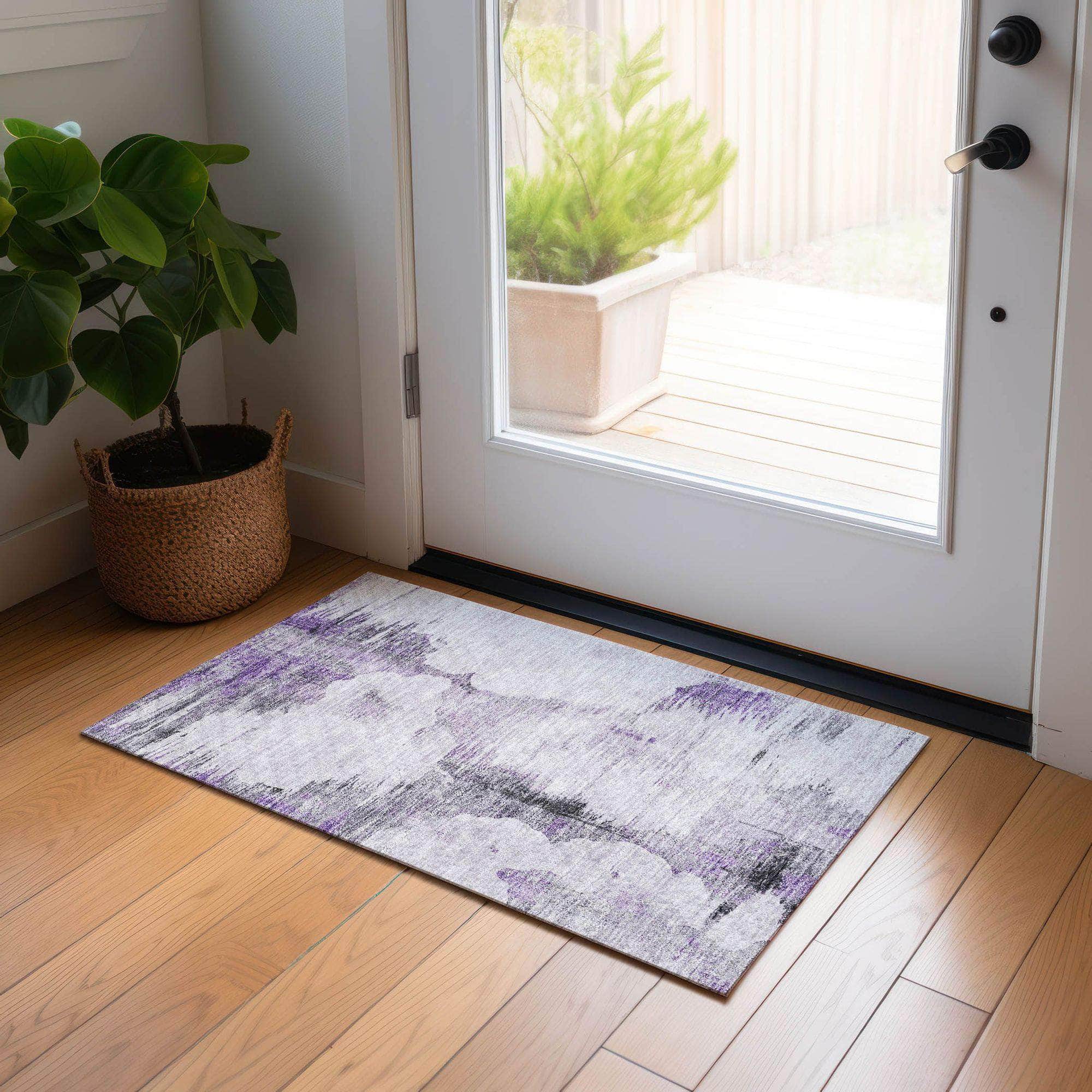 Machine Made ACN710 Purple  Rugs #color_purple 