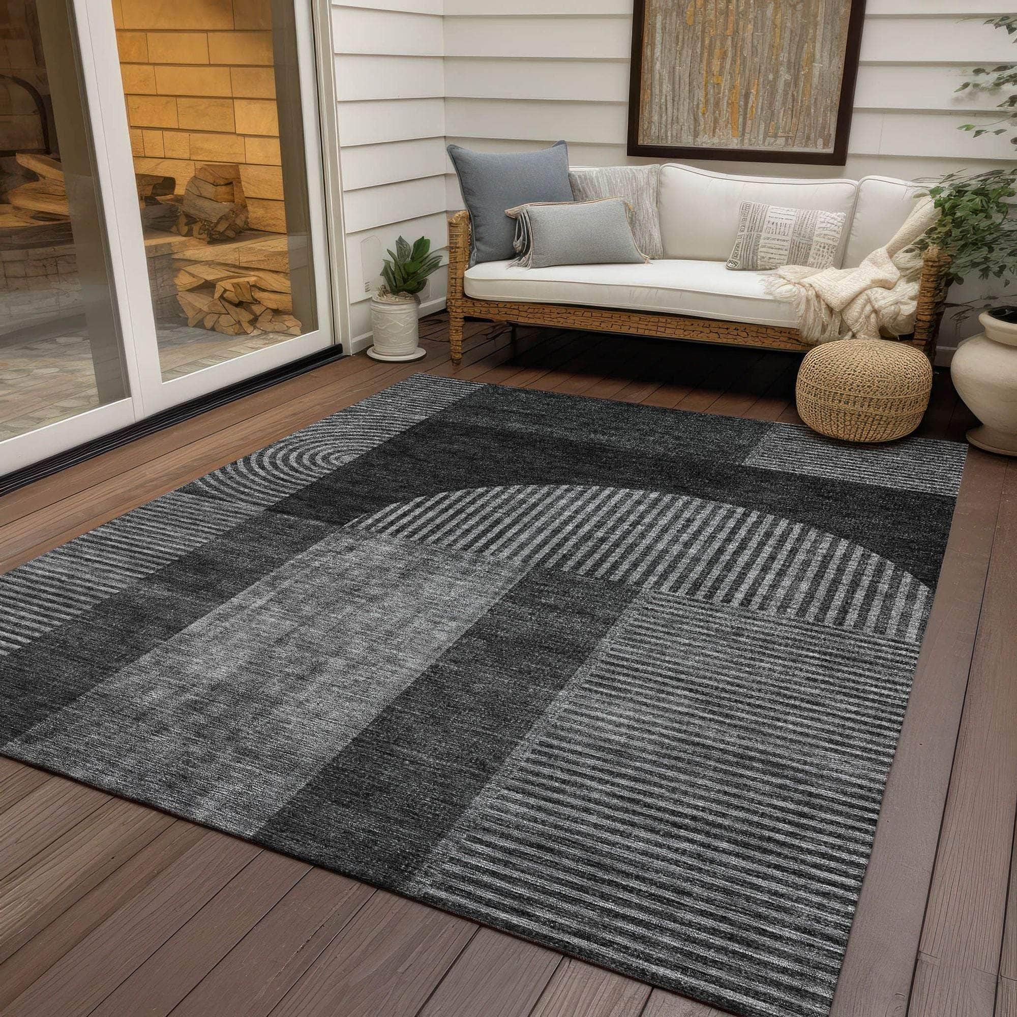 Machine Made ACN711 Charcoal Gray Rugs #color_charcoal gray