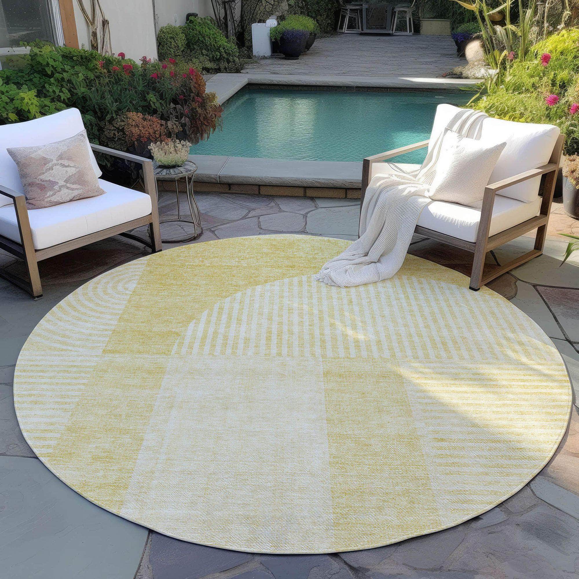 Machine Made ACN711 Gold  Rugs #color_gold 