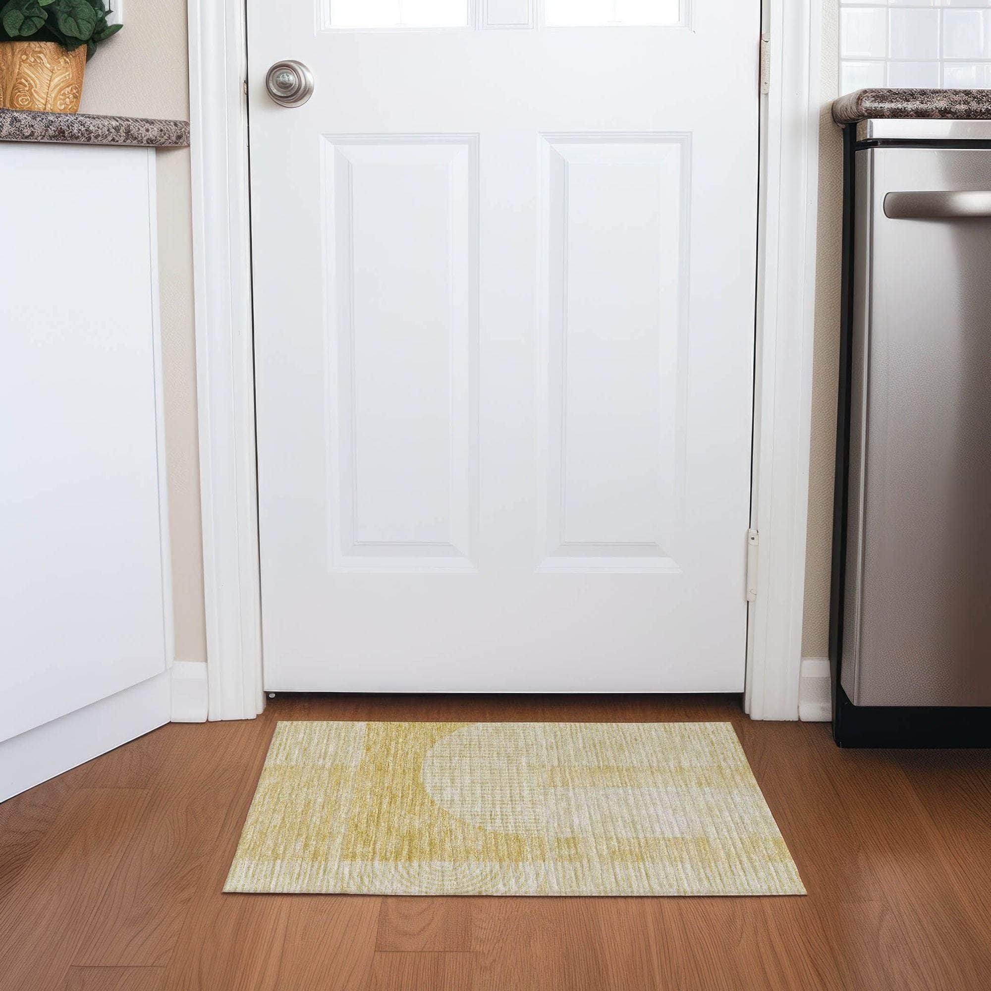 Machine Made ACN711 Gold  Rugs #color_gold 