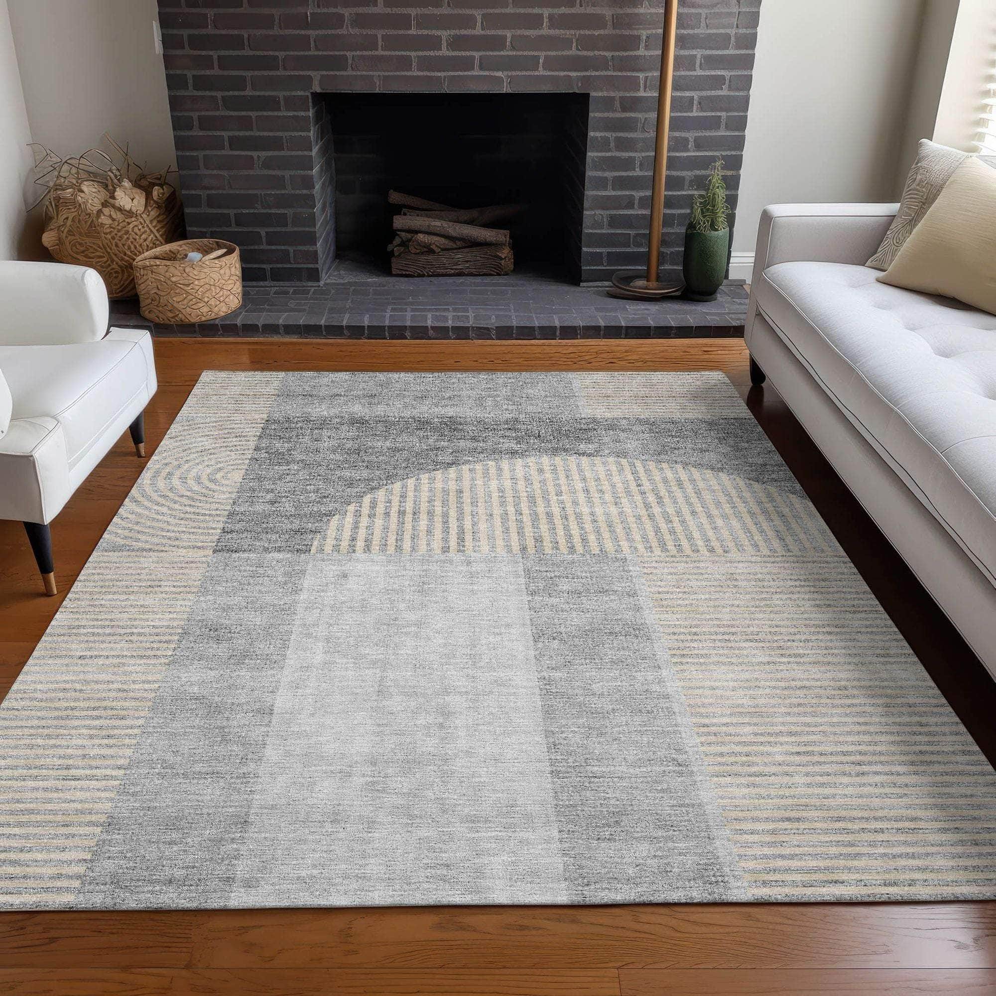 Machine Made ACN711 Silver Gray Rugs #color_silver gray