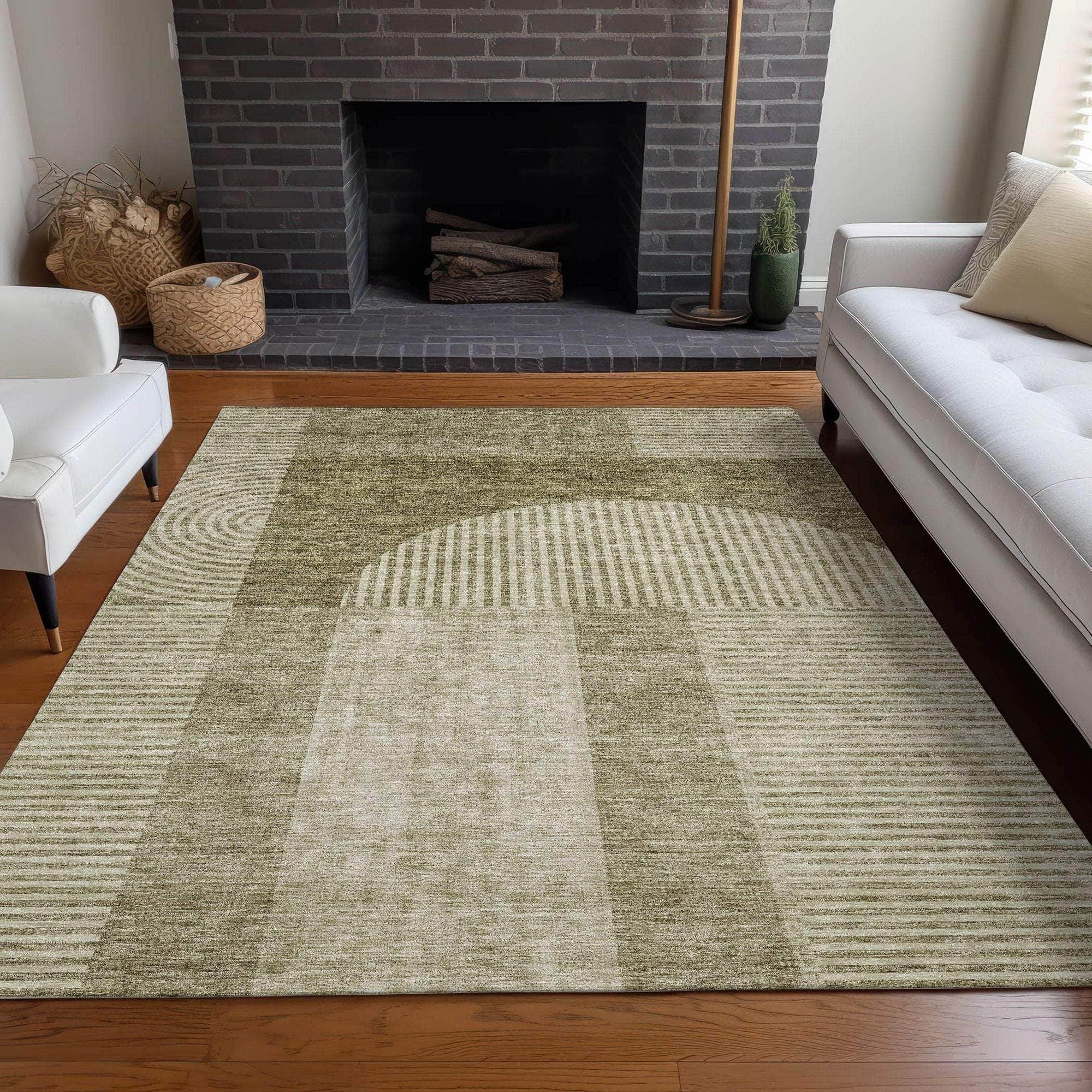 Machine Made ACN711 Taupe Brown Rugs #color_taupe brown