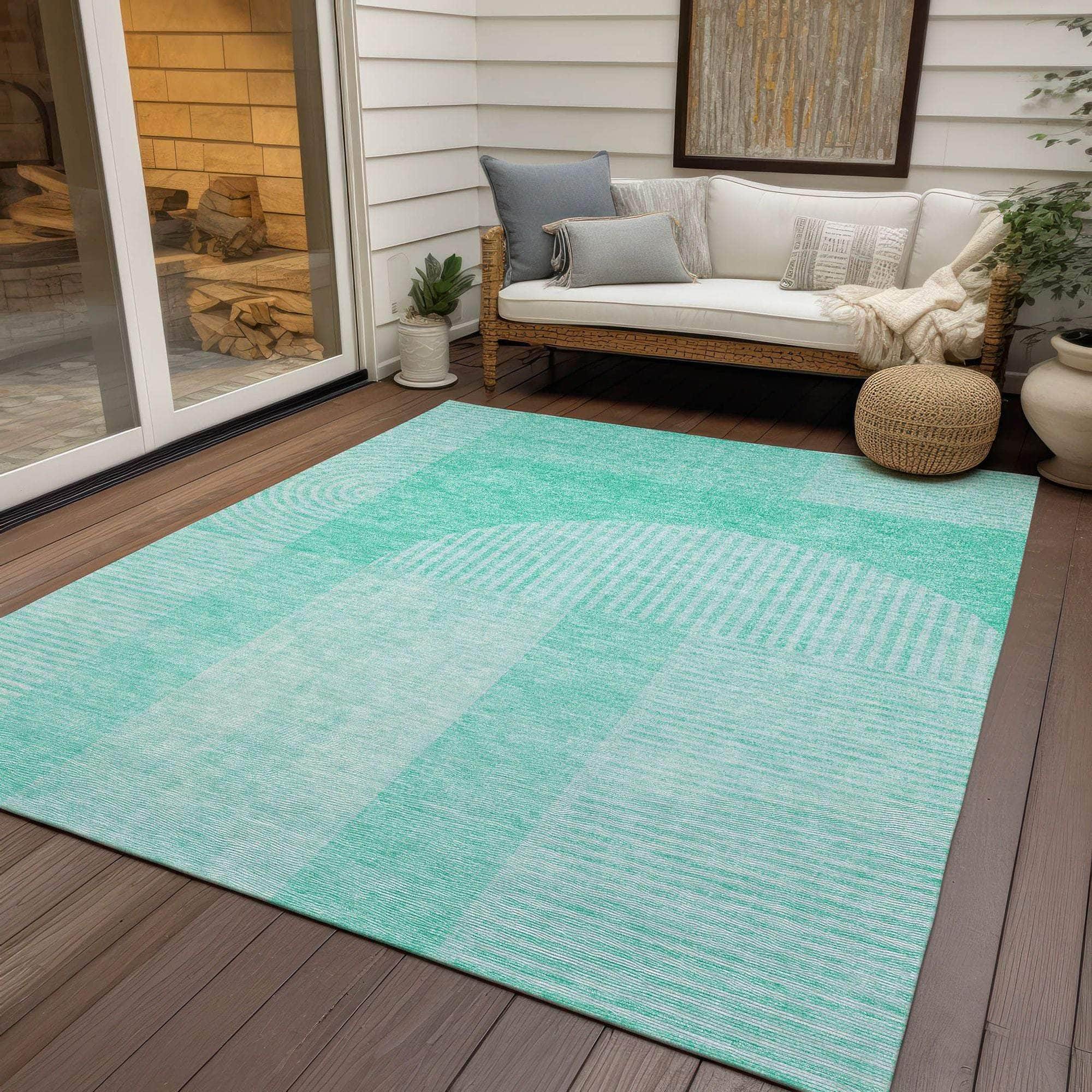 Machine Made ACN711 Teal  Rugs #color_teal 