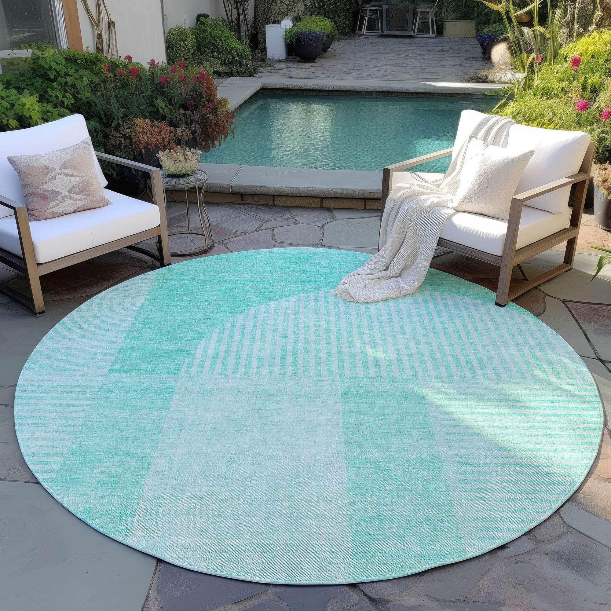 Machine Made ACN711 Teal  Rugs #color_teal 