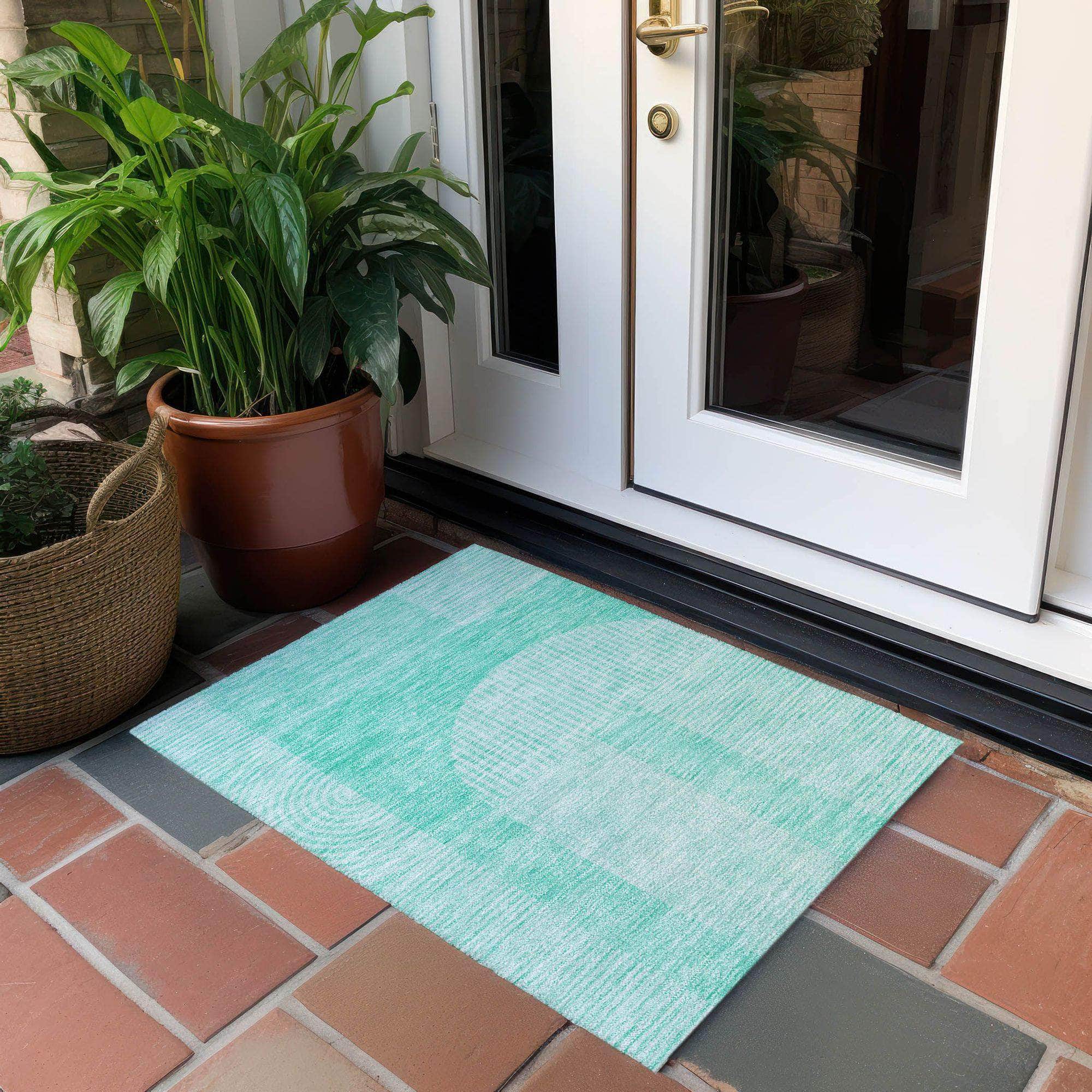 Machine Made ACN711 Teal  Rugs #color_teal 