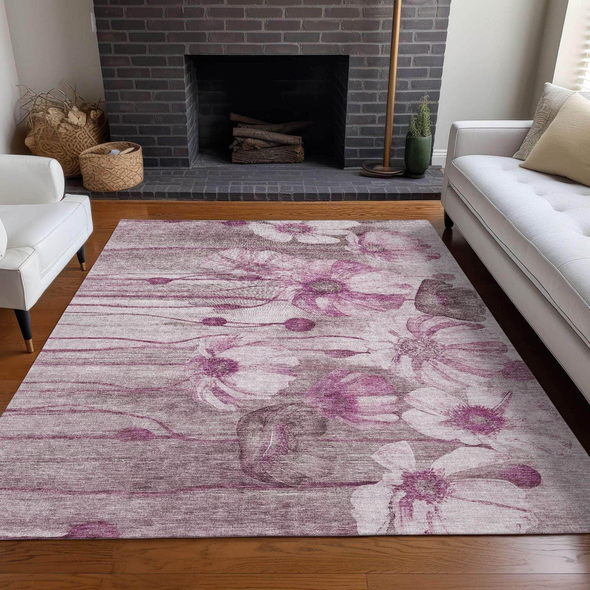 Machine Made ACN712 Plum Purple Rugs #color_plum purple