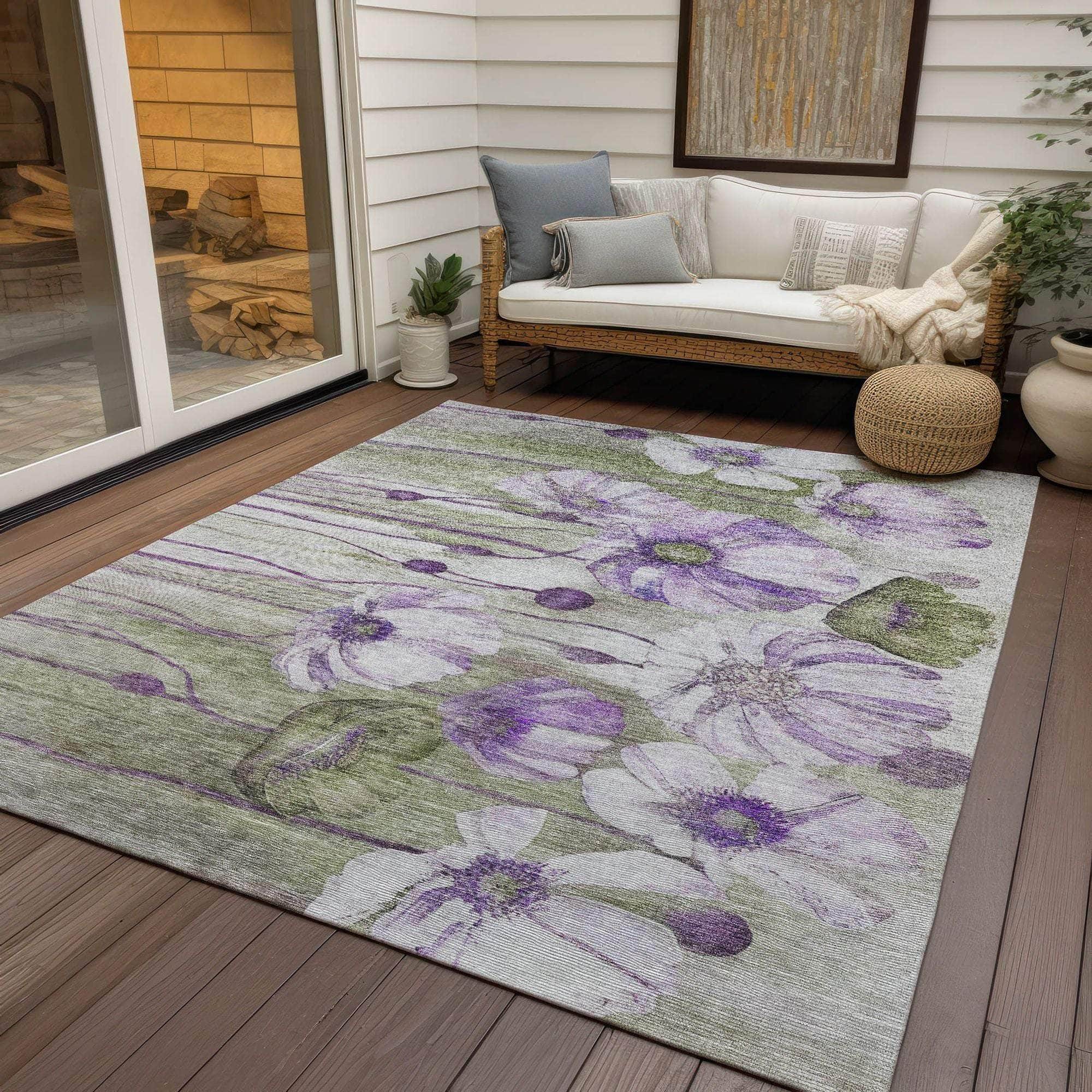Machine Made ACN712 Purple  Rugs #color_purple 