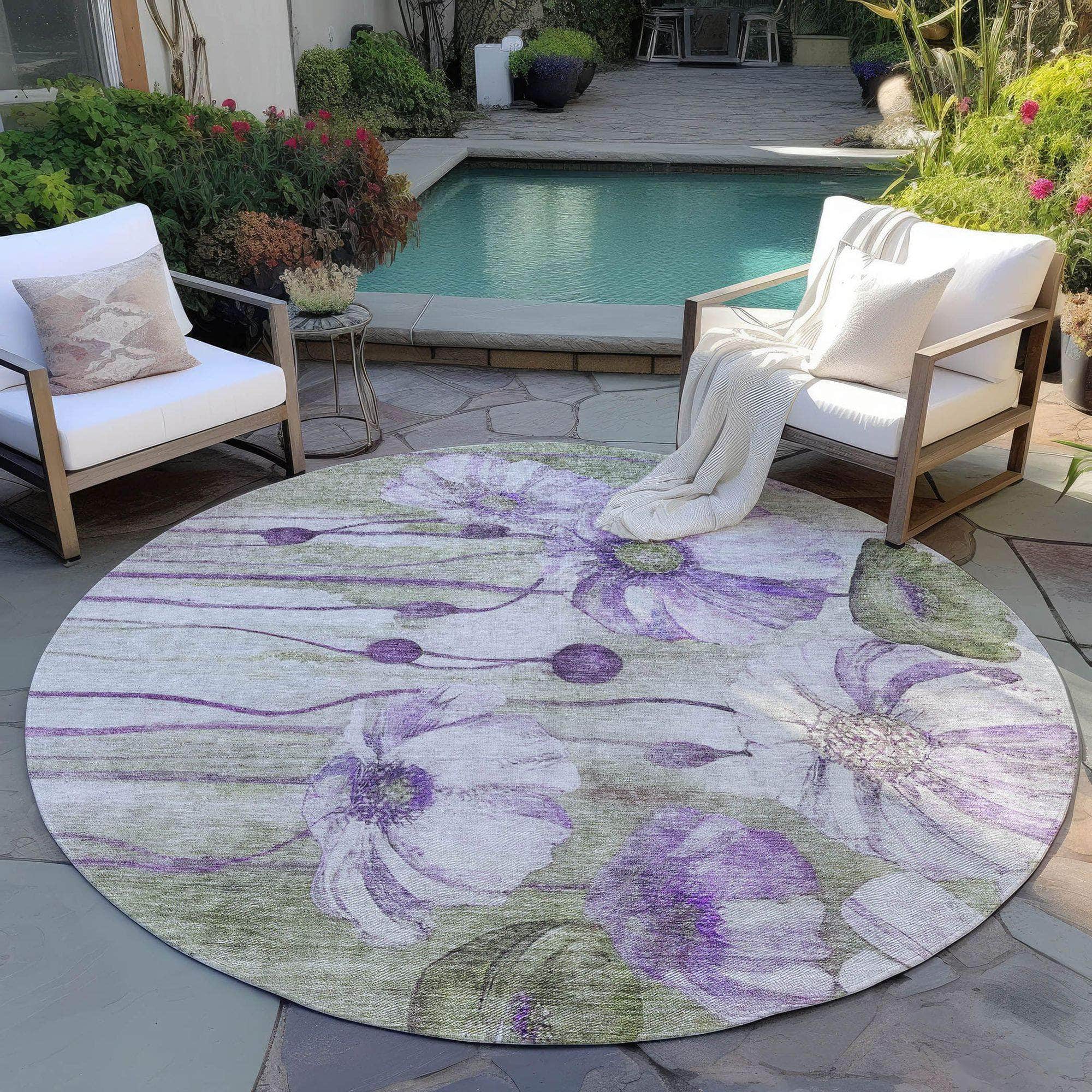 Machine Made ACN712 Purple  Rugs #color_purple 