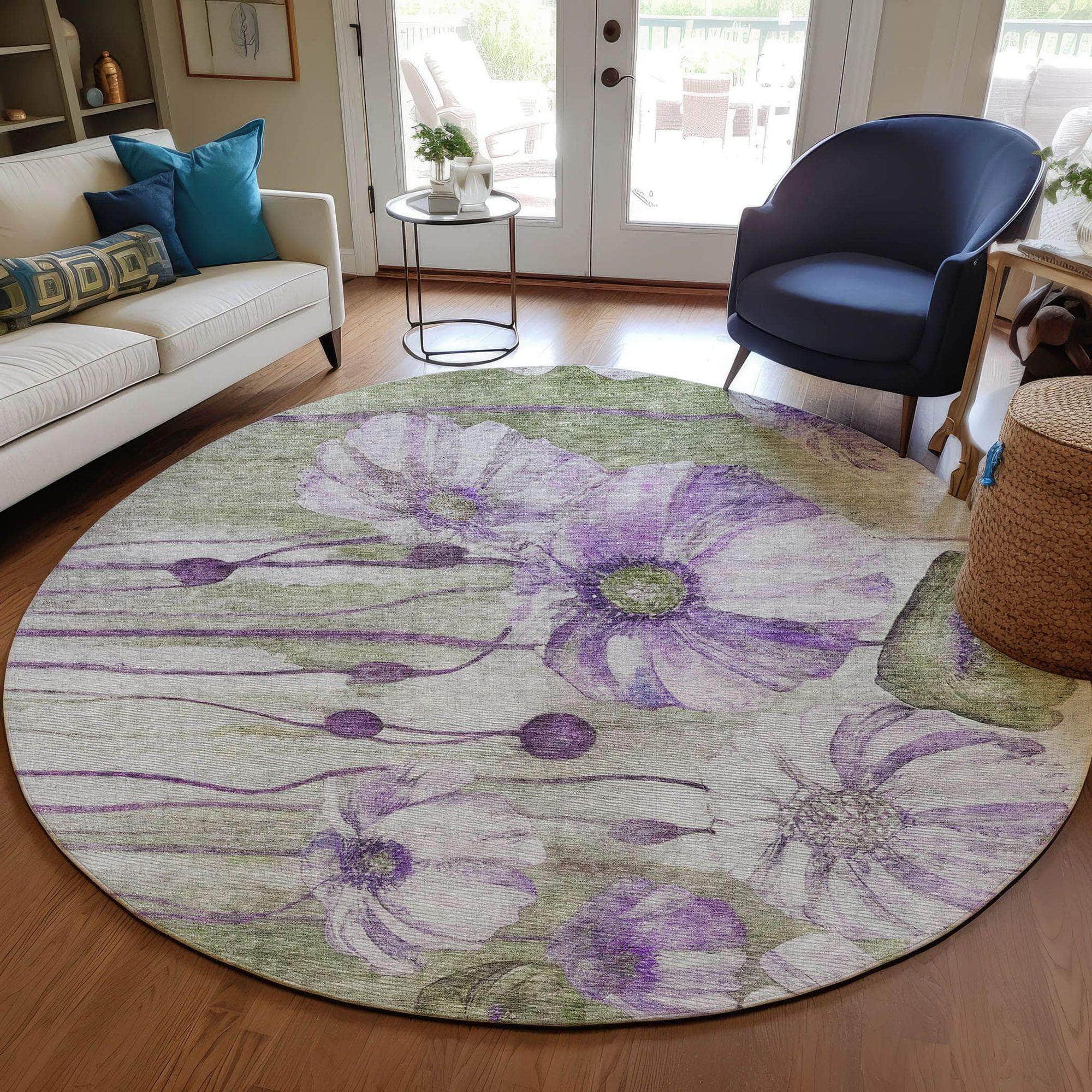 Machine Made ACN712 Purple  Rugs #color_purple 