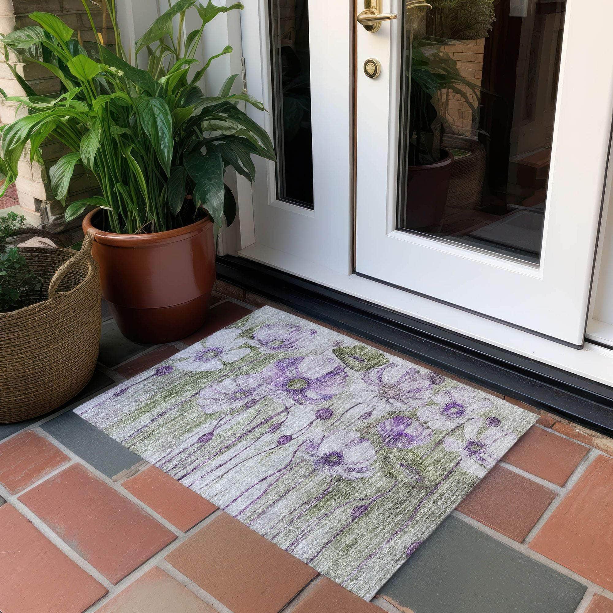 Machine Made ACN712 Purple  Rugs #color_purple 