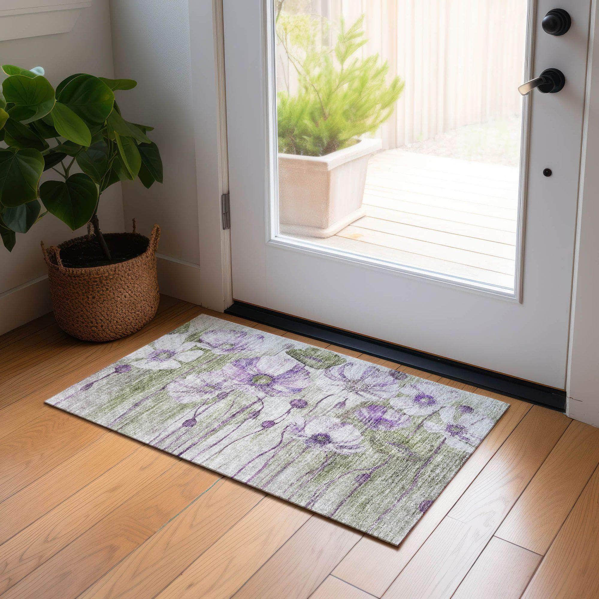Machine Made ACN712 Purple  Rugs #color_purple 
