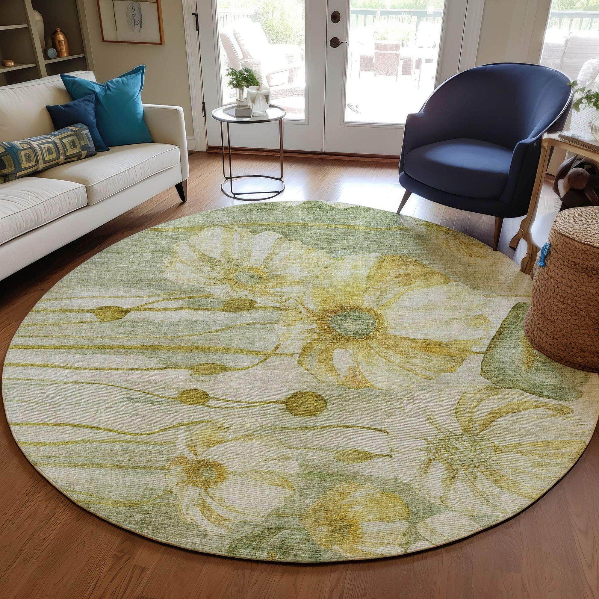 Machine Made ACN712 Sage Green Rugs #color_sage green
