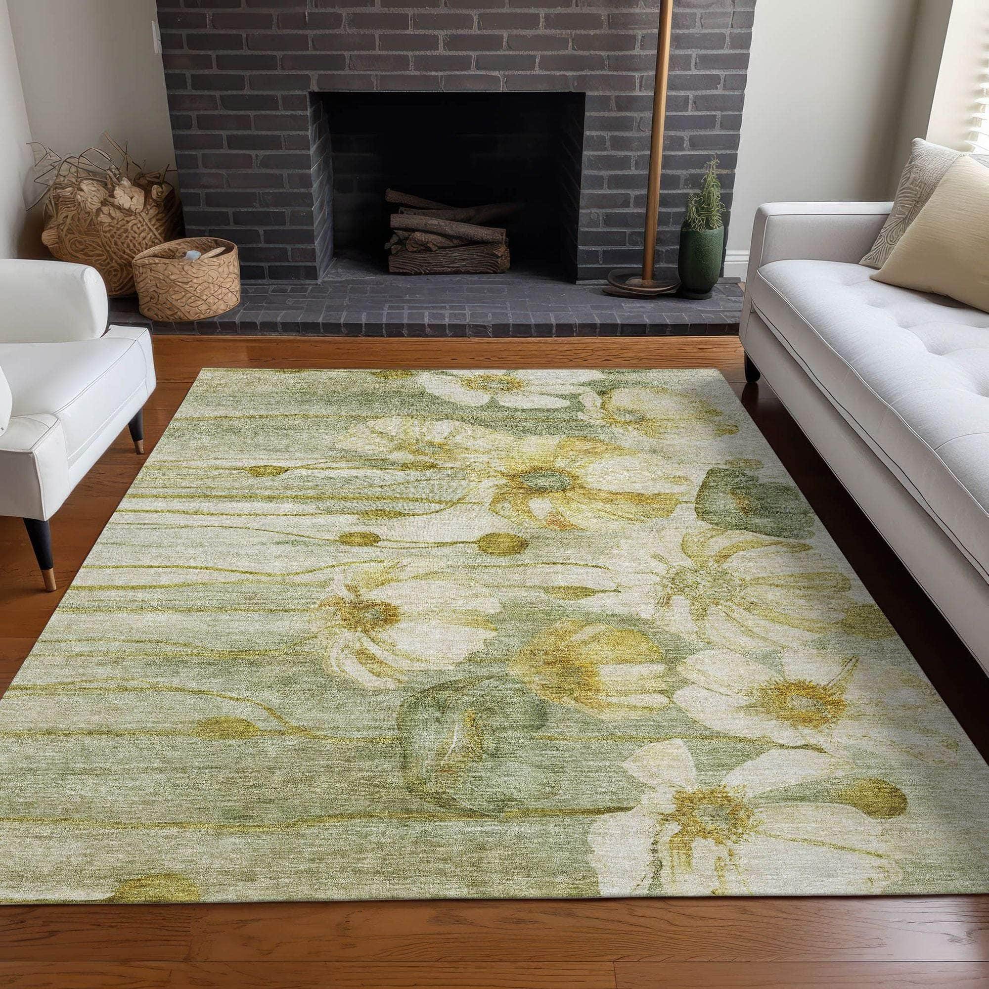 Machine Made ACN712 Sage Green Rugs #color_sage green