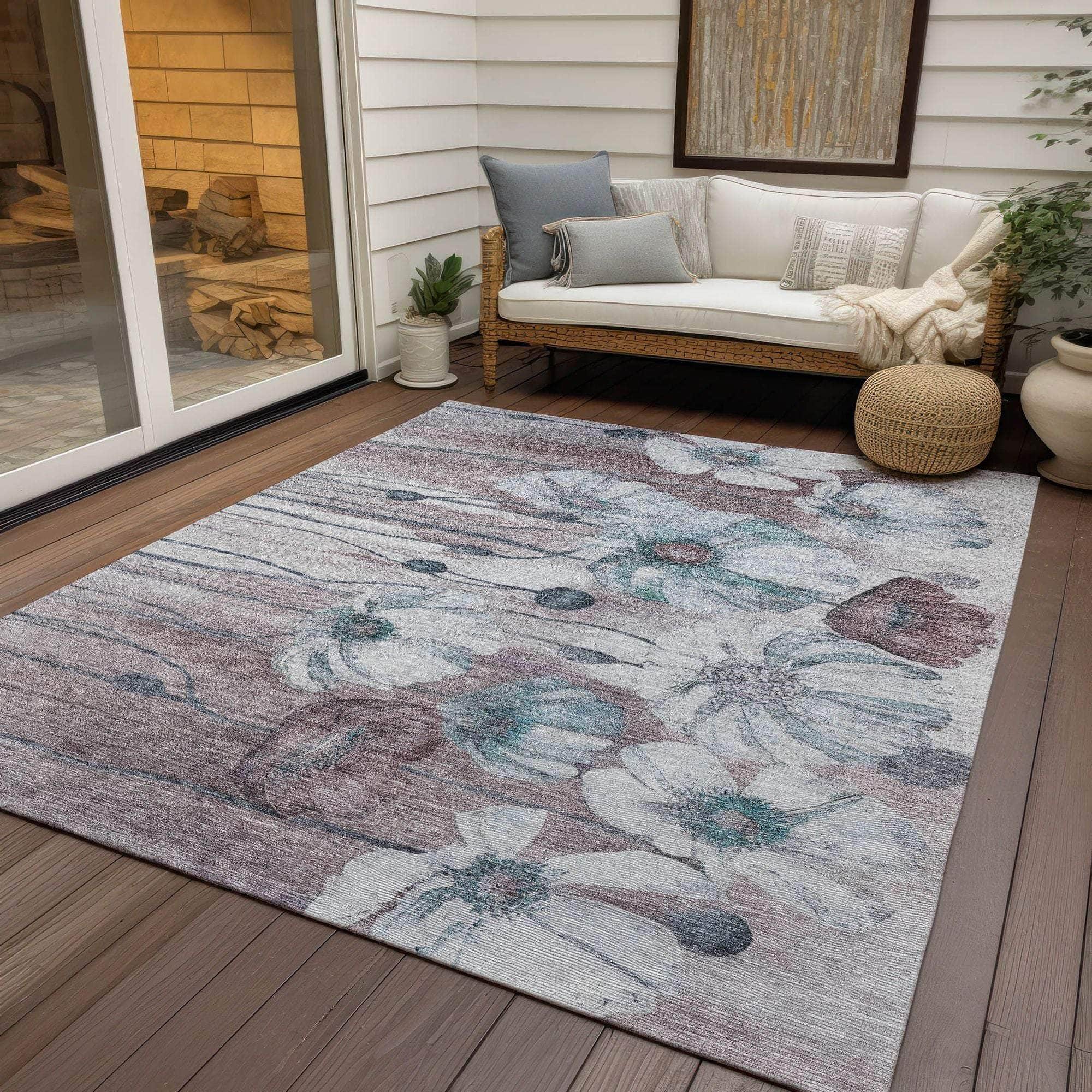Machine Made ACN712 Teal  Rugs #color_teal 